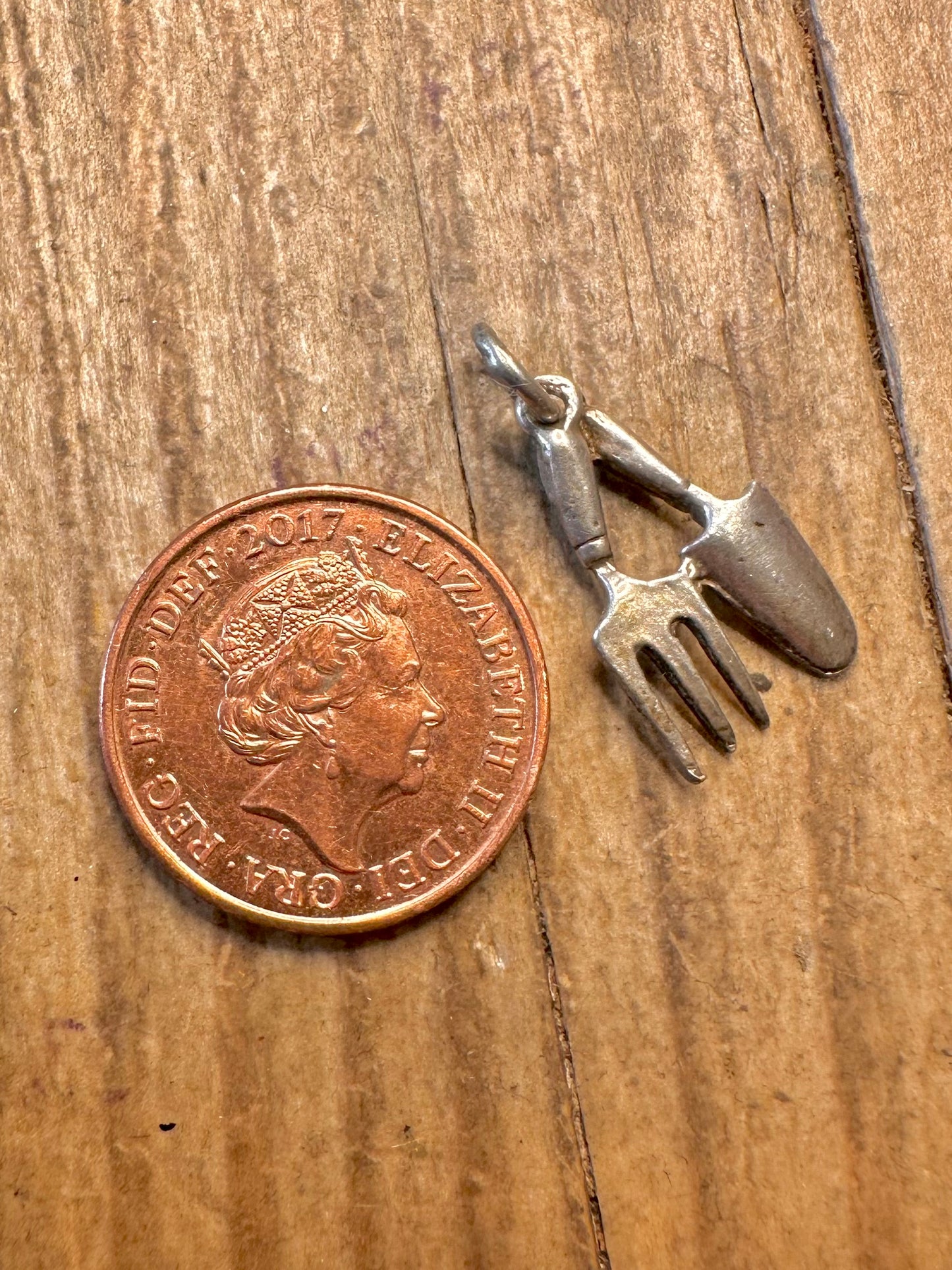 Gartenanhänger Gabel und Kelle 925er Sterlingsilber