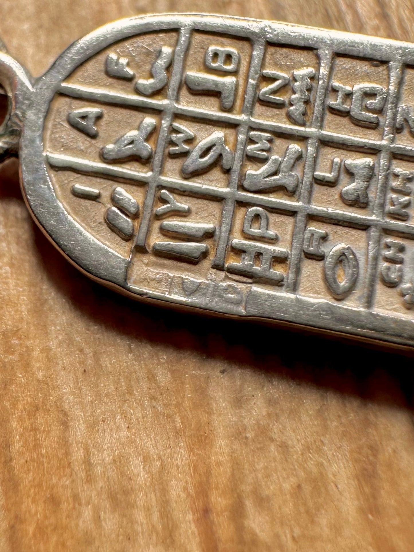 Vintage Egyptian Hieroglyphic 925 Sterling Silver Pendant