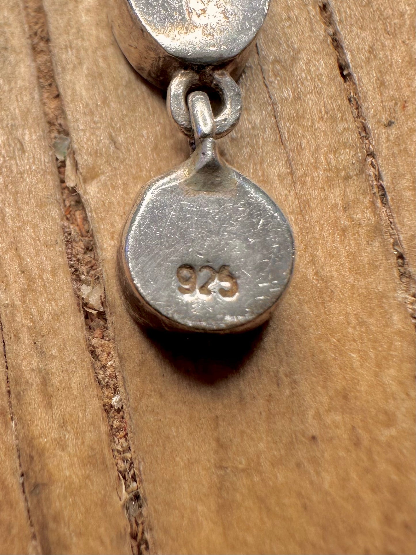 Modernist Mother of Pearl 925 Sterling Silver Pendant