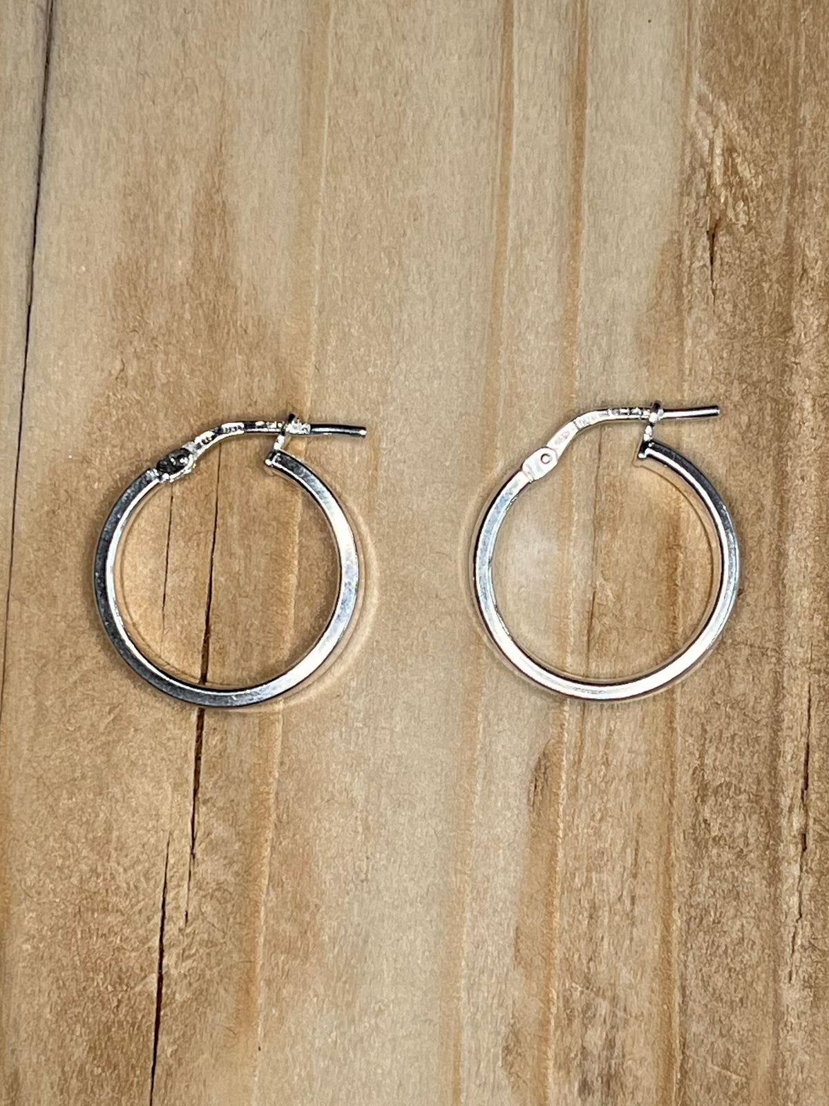 Simple Chunky 925 Italy CHALK Sterling Silver Hoop Earrings