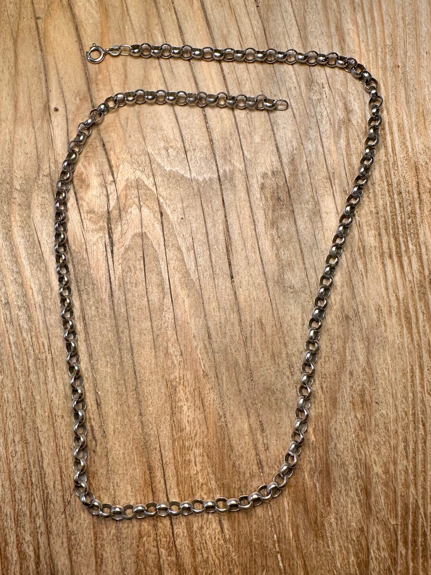 Vintage Belcher Chain 925 Sterling Silver 18.5 inch Necklace