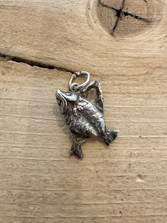 Vintage Twin Fish 925 Silver Charm Pendant