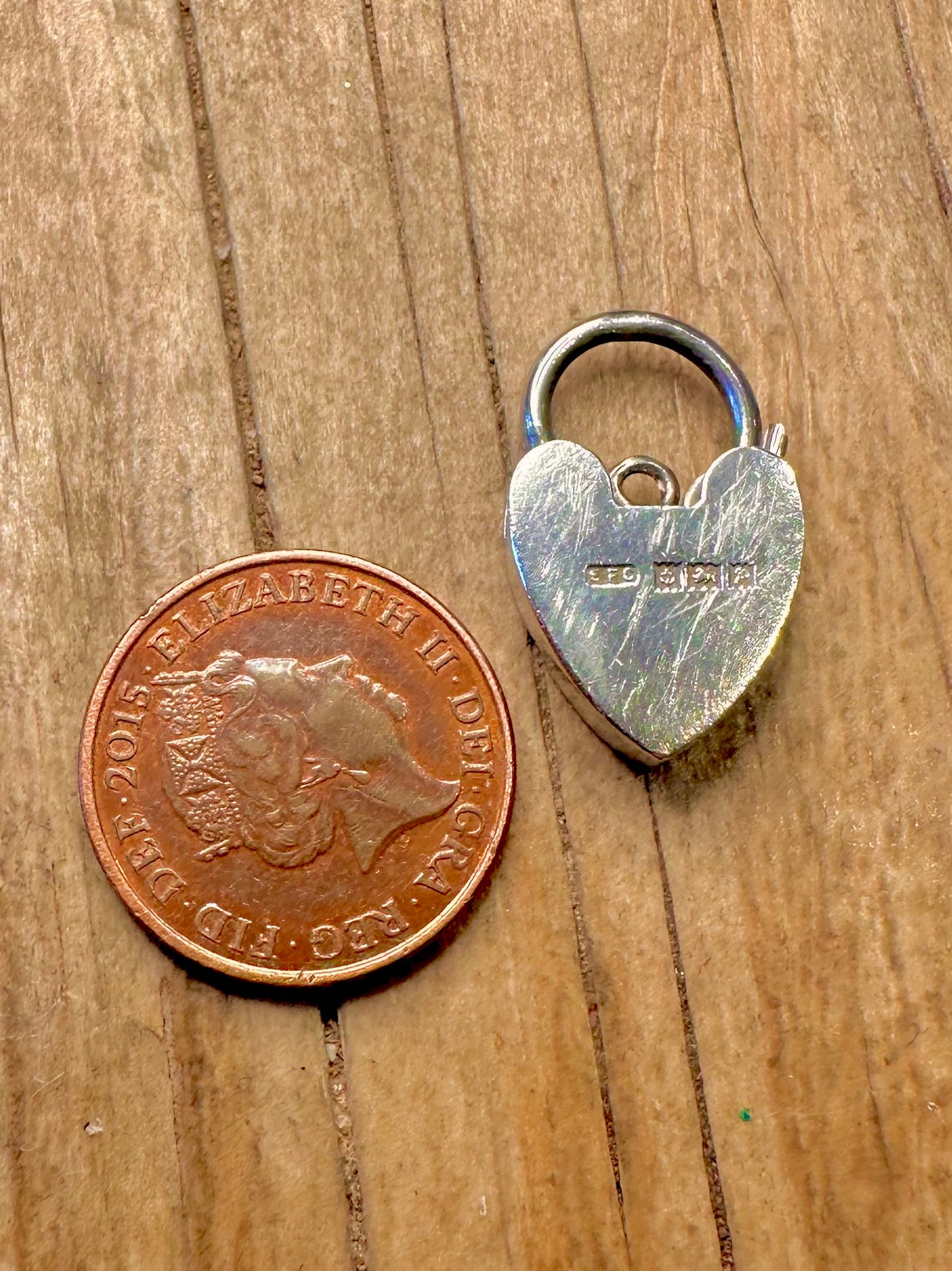 Vintage 1964 Chunky Heart Padlock 925 Sterling Silver Pendant