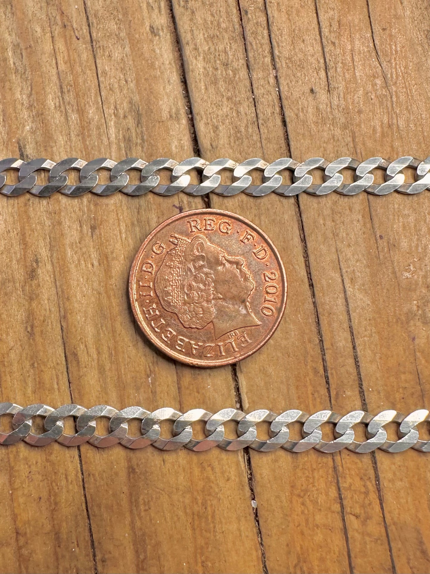 Flat Curb Chain 925 Sterling Silver 18 inch Necklace