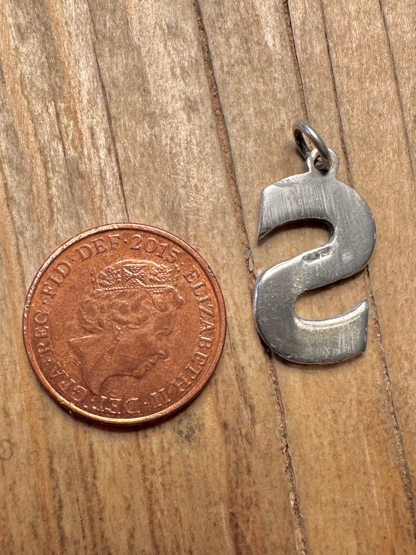 Vintage S Letter 925 Sterling Silver Pendant