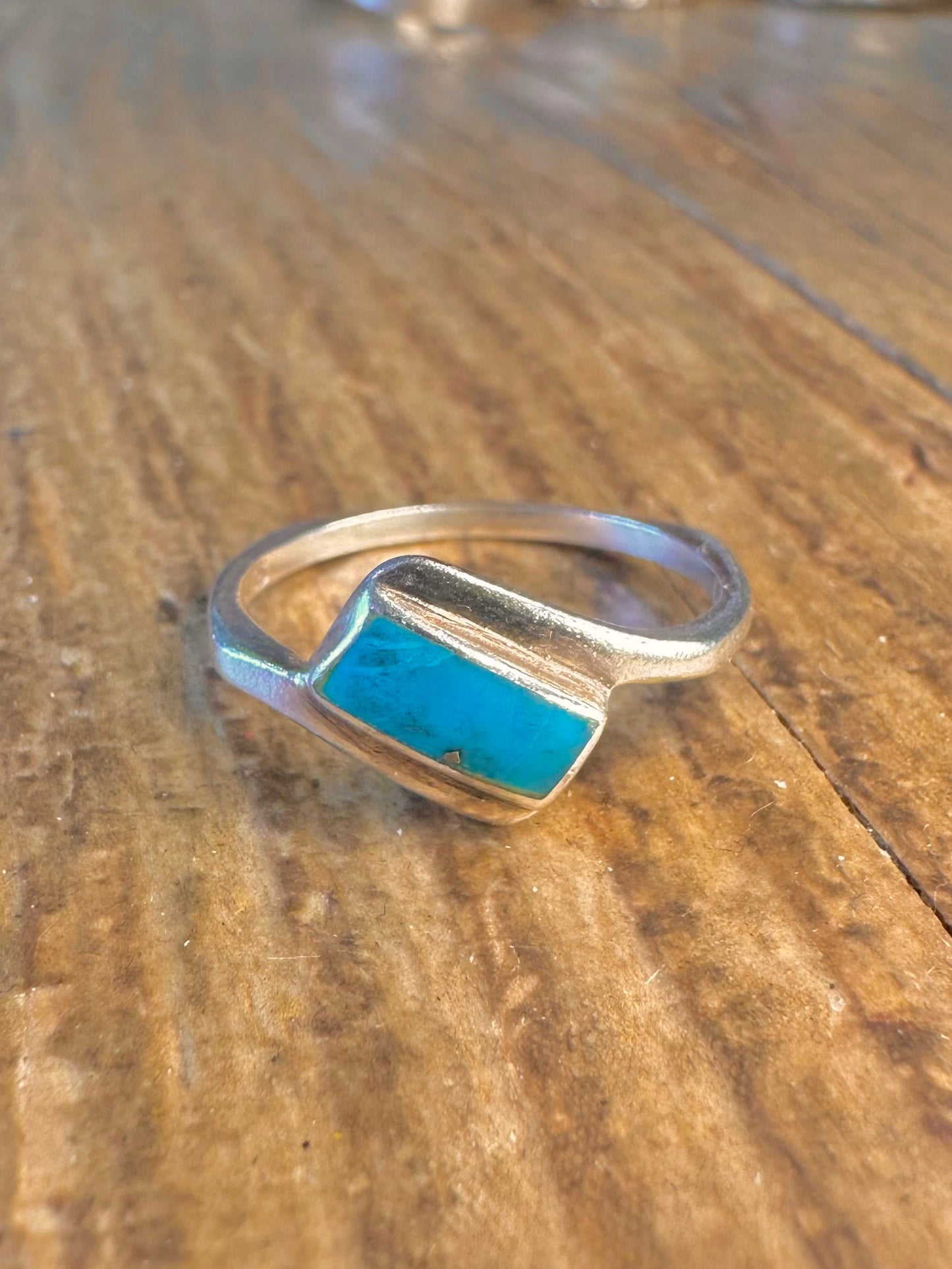 Turquoise Abstract 925 Sterling Silver Size O Ring