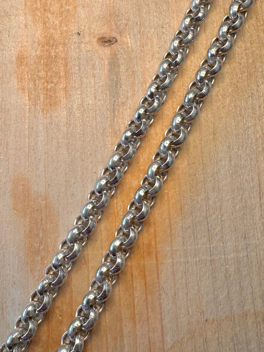 Vintage Belcher Chain 925 Silver 26 inch Necklace