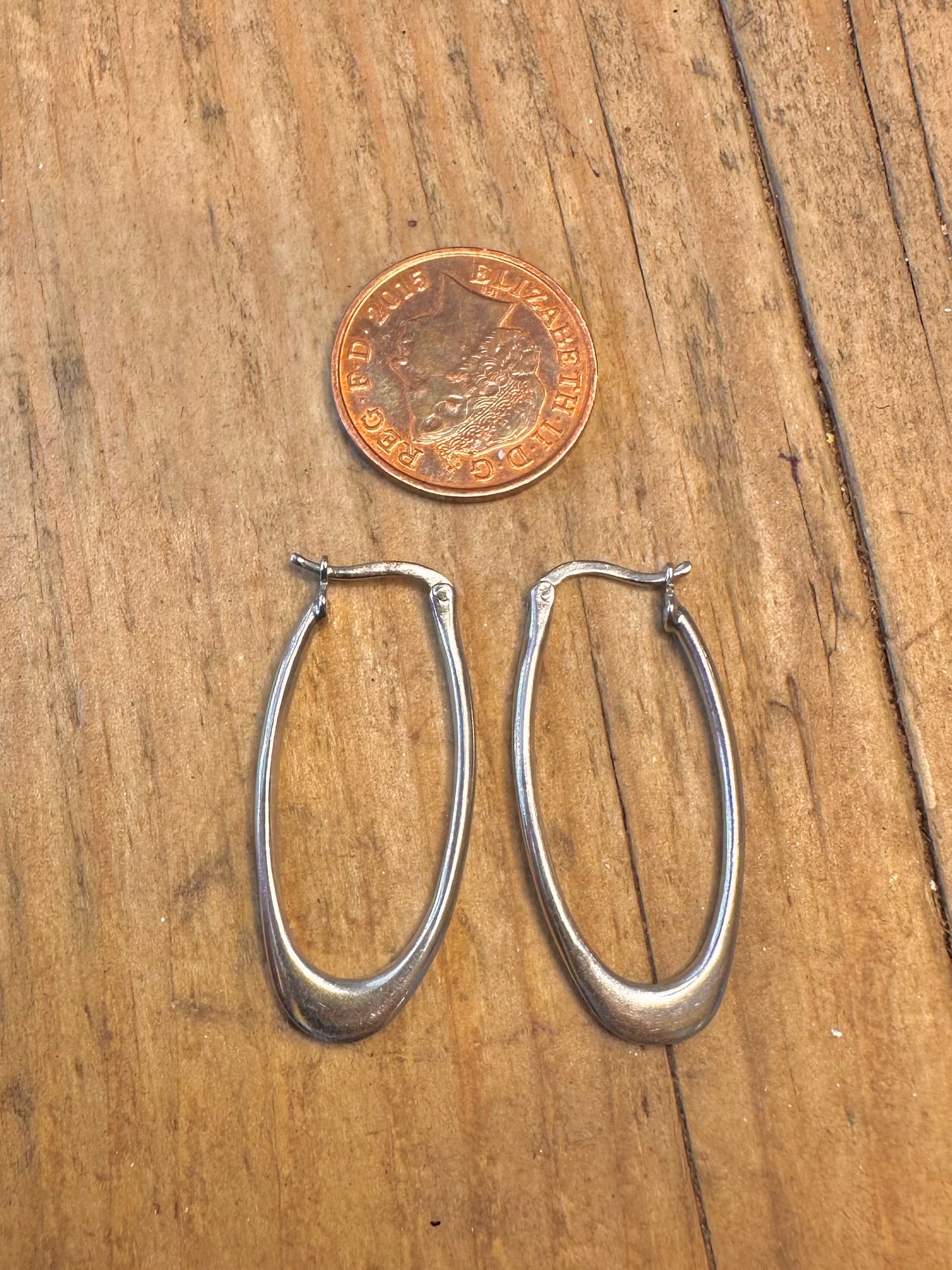 Oval Hoops 925 Sterling Silver Earrings
