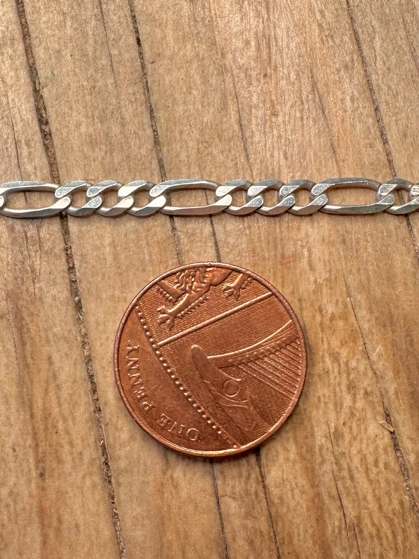 Vintage Figaro Italy Chain 925 Sterling Silver Hallmarked 20 inch Necklace