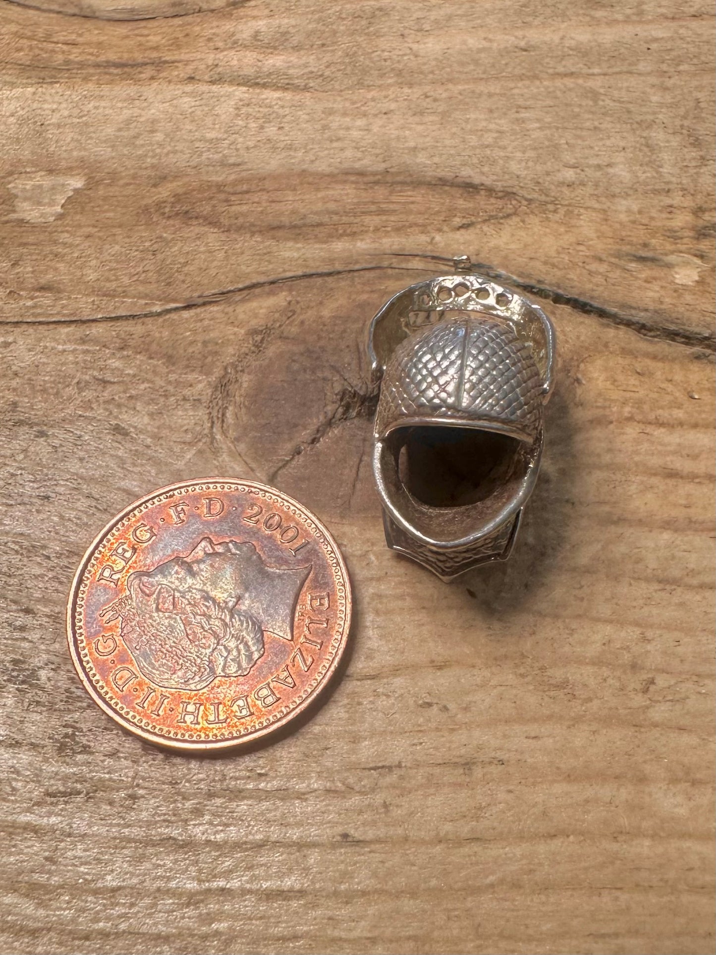 Vintage Knights Helmet 925 Silver Pendant