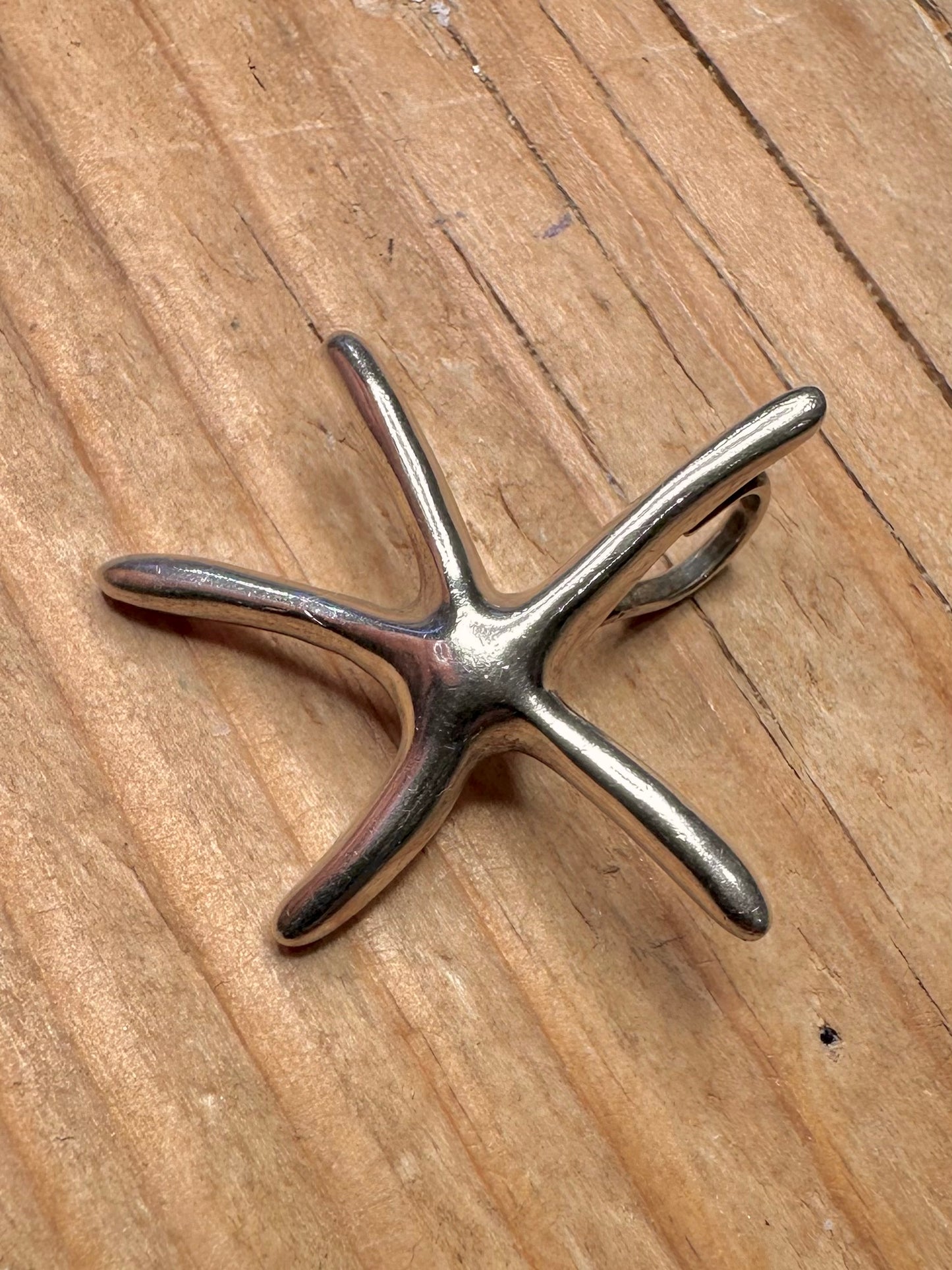 Modernist Starfish 925 Sterling Silver Pendant
