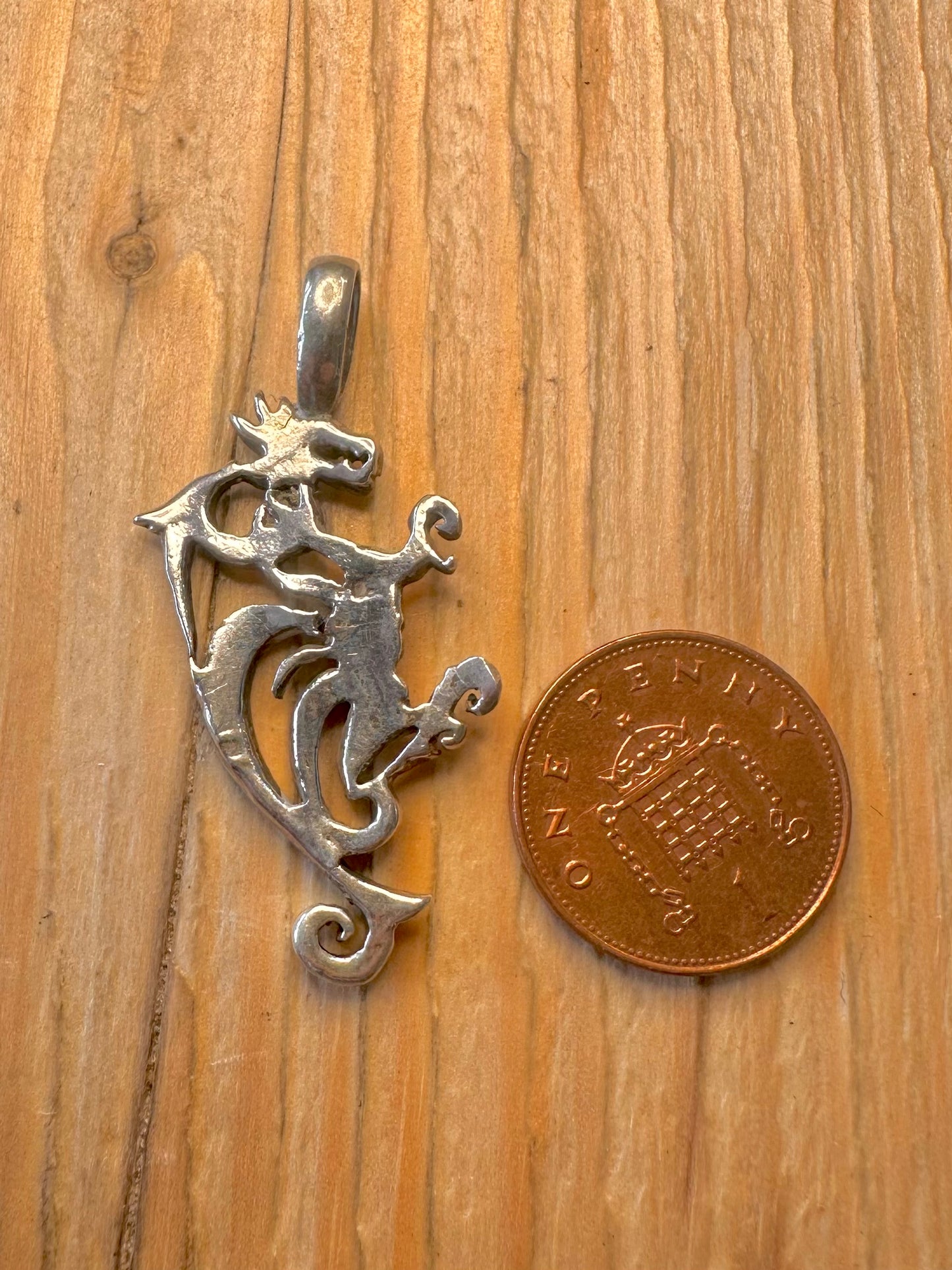 Vintage Dragon 925 Sterling Silver Pendant