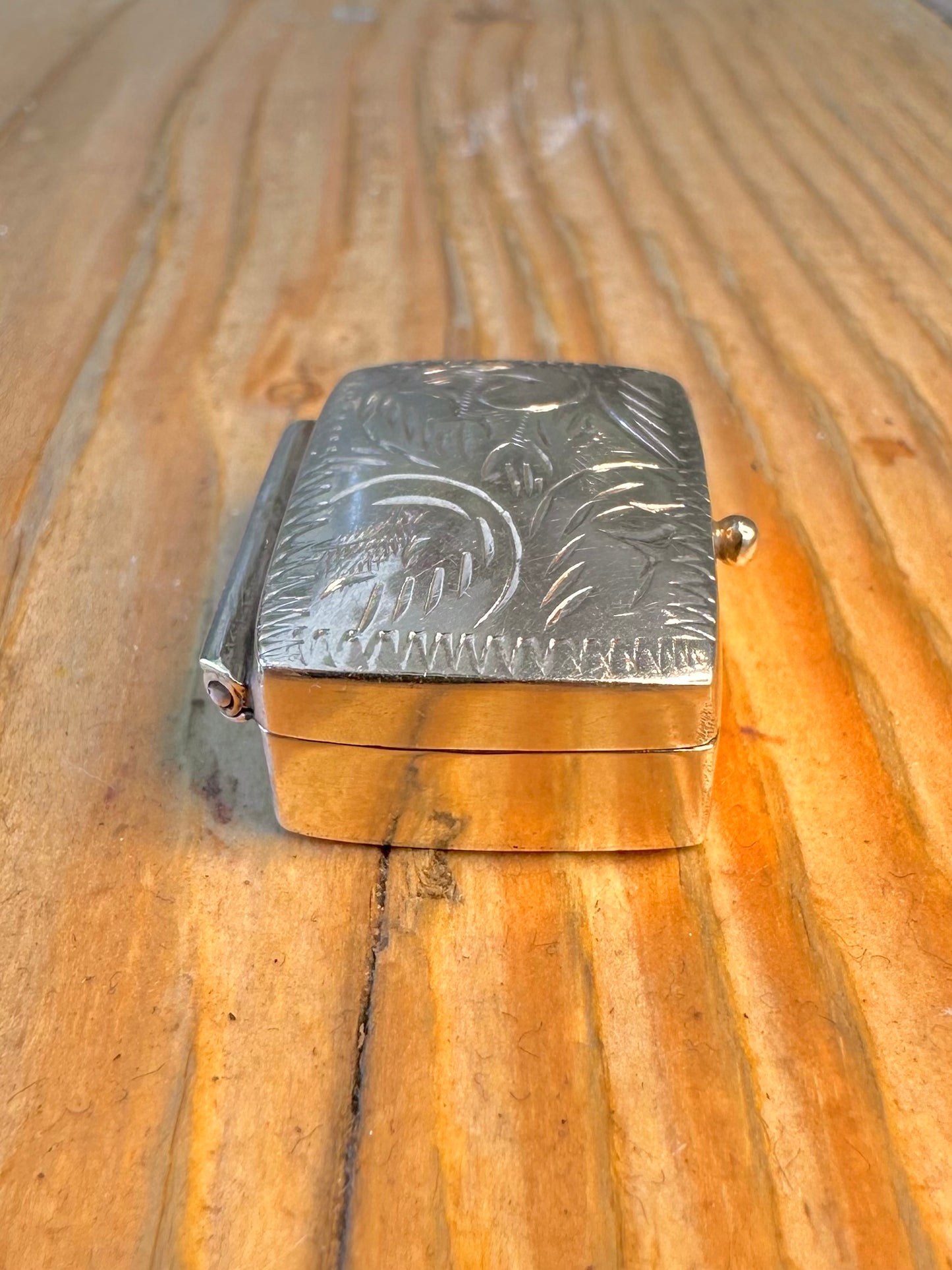 Engraved Rectangle 1994 Pill Box 925 Sterling Silver Collectable