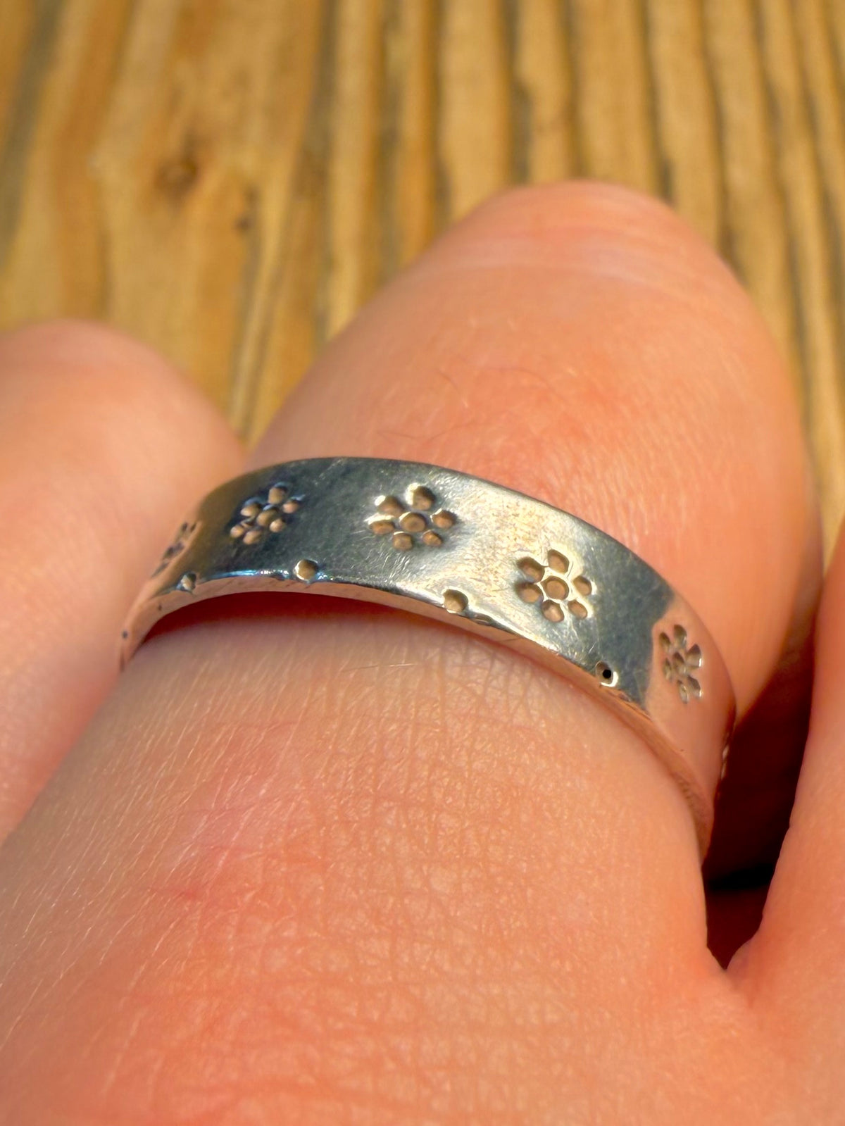 Daisy Flower Band 925 Sterling Silver Size Y Ring
