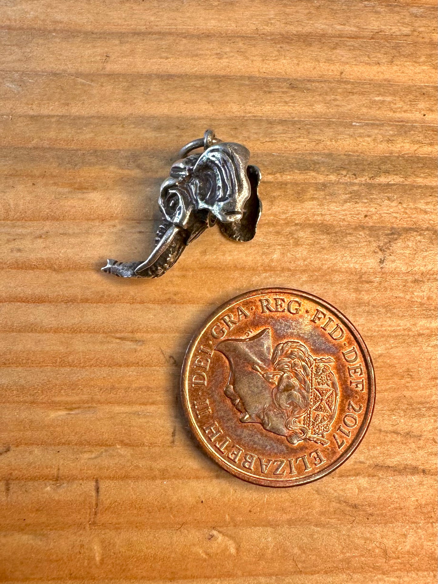 Elephant Head 1970’s 925 Sterling Silver Charm Pendant