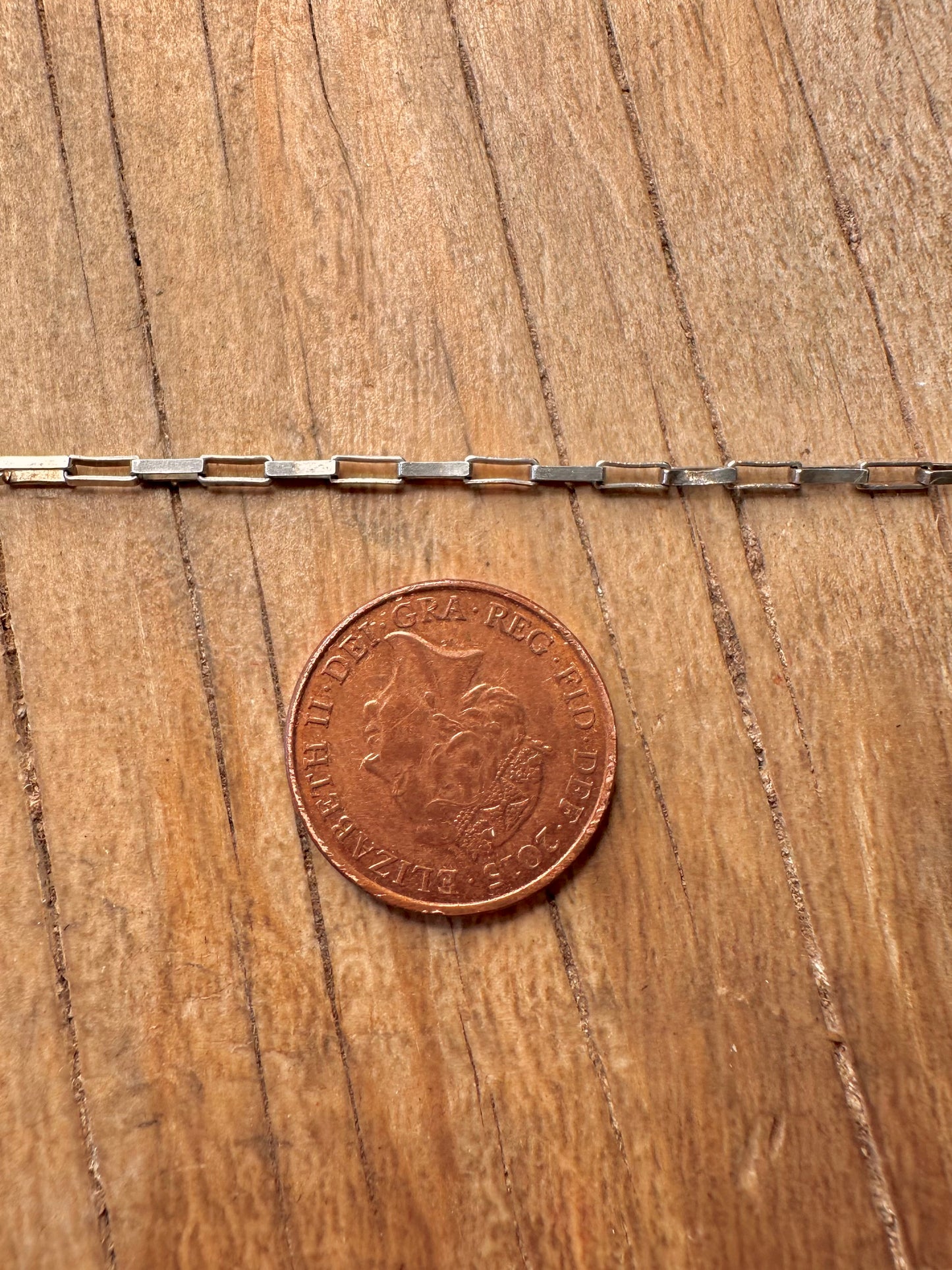 Vintage Rectangle Link 925 Sterling Silver 18.2 inch Necklace