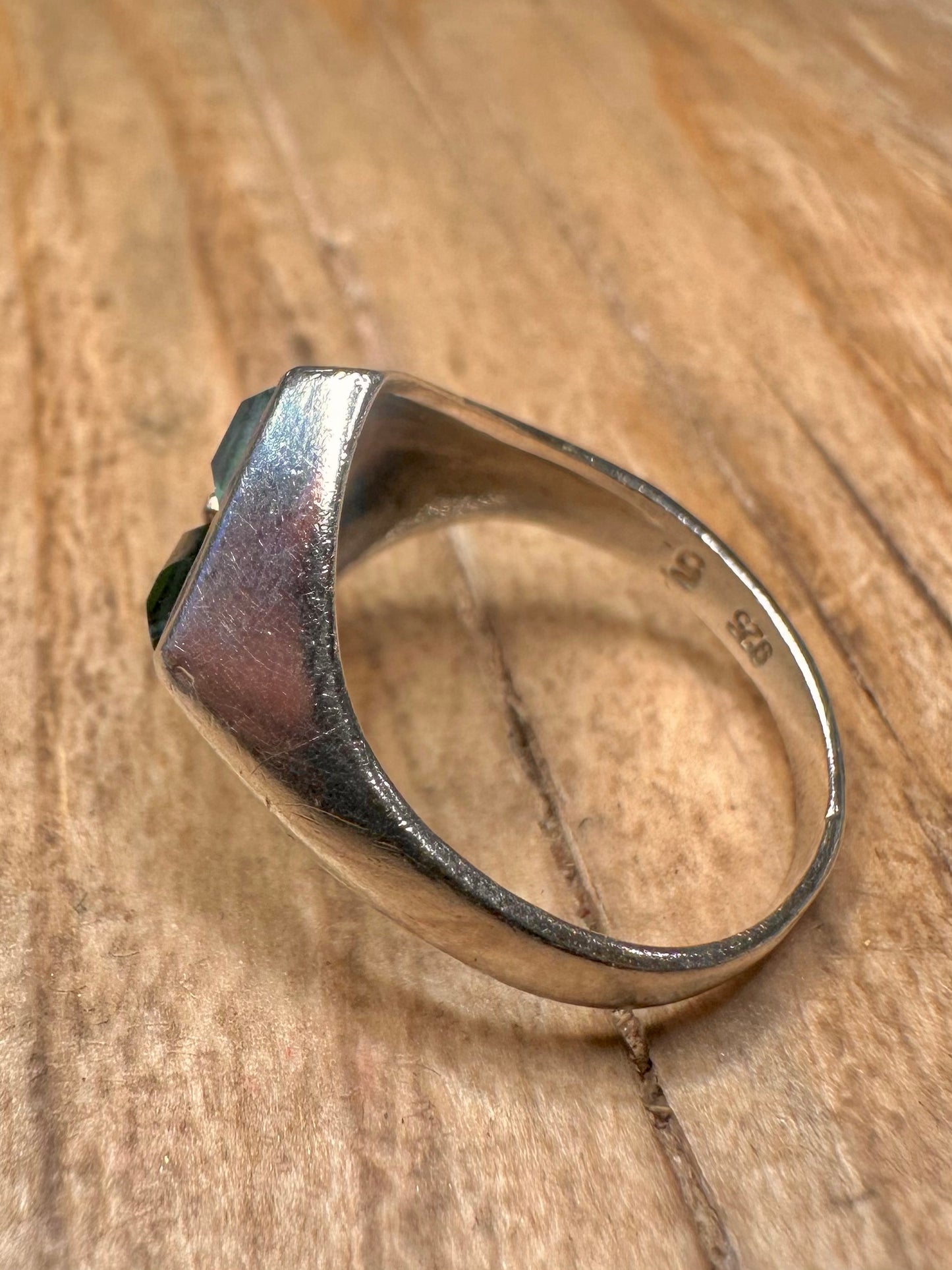 Vintage Multi Gemstone 925 Sterling Silver Size K Ring