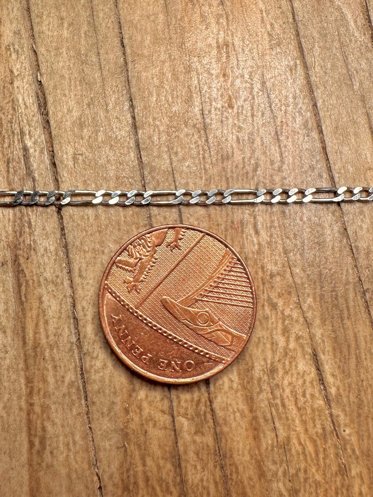 Vintage Figaro Chain 925 Sterling Silver 17.8 inch Necklace