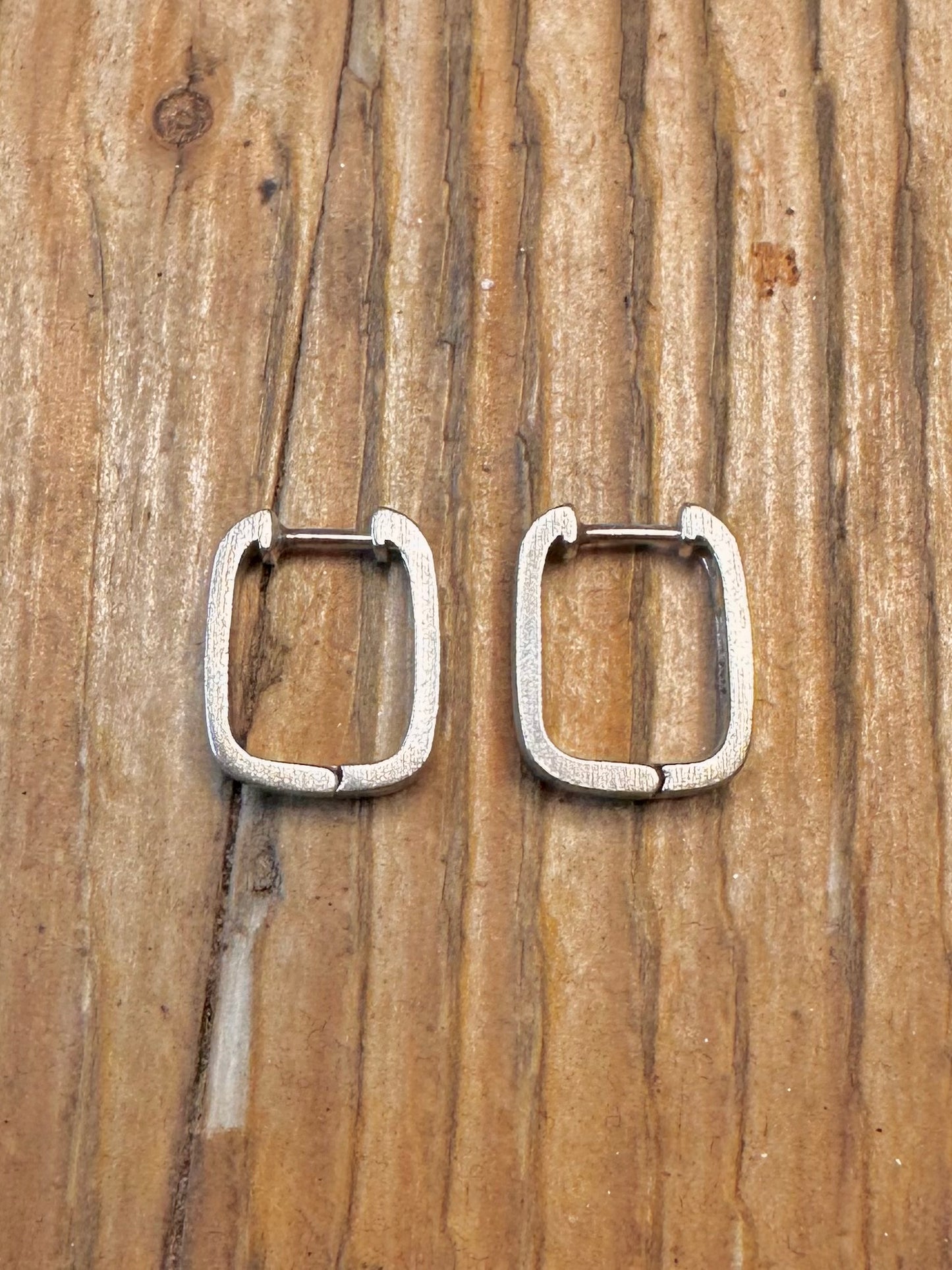 Contemporary Rectangle Huggie Hoops Maker Esprit 925 Sterling Silver Earrings