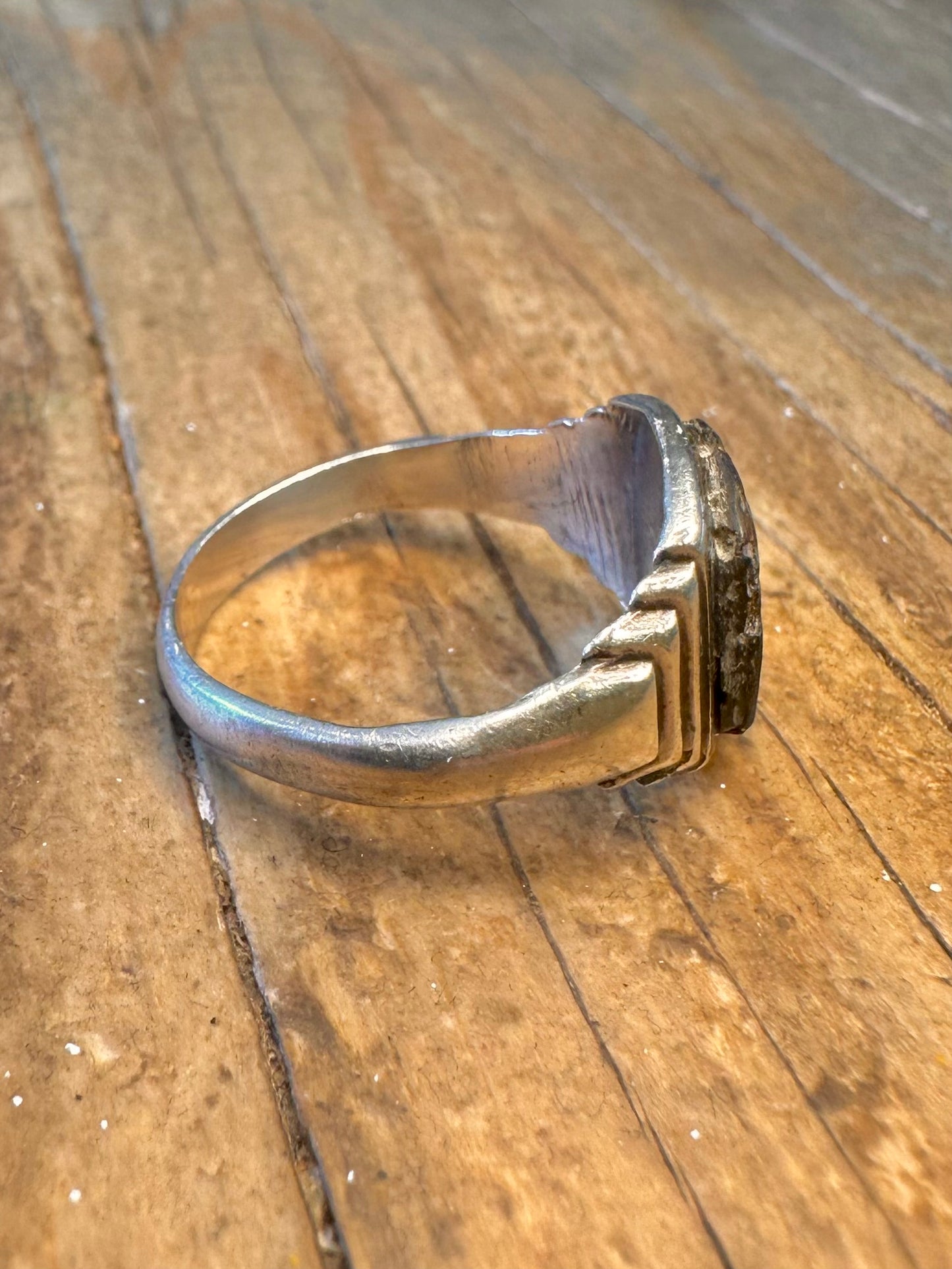 Abalone 1968 Siegelring 925er Sterlingsilber Größe Q