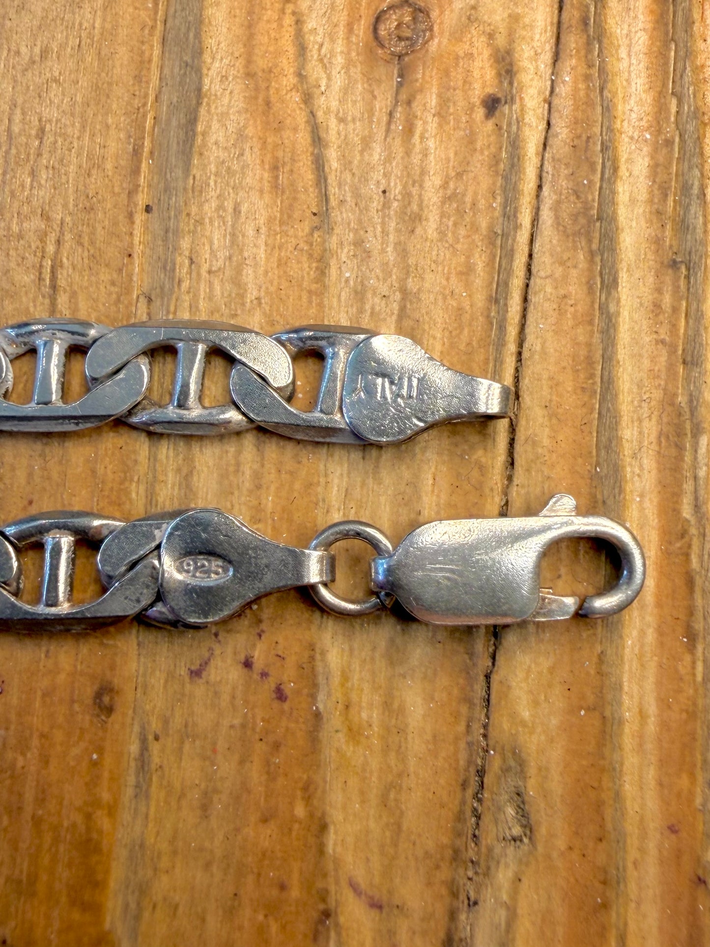 Mariner Link Chain Italy 925 Sterling Silver 7.8 inch Bracelet