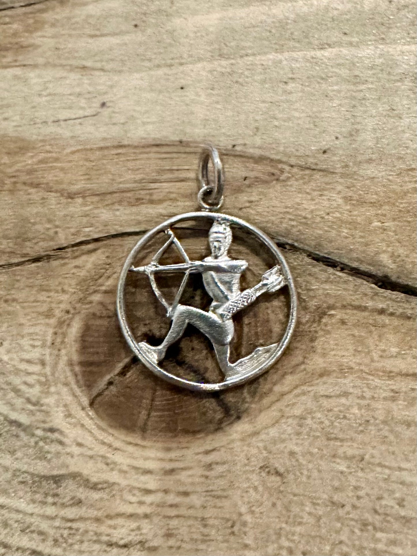 Vintage Sagittarius Archer Zodiac 925 Silver Pendant