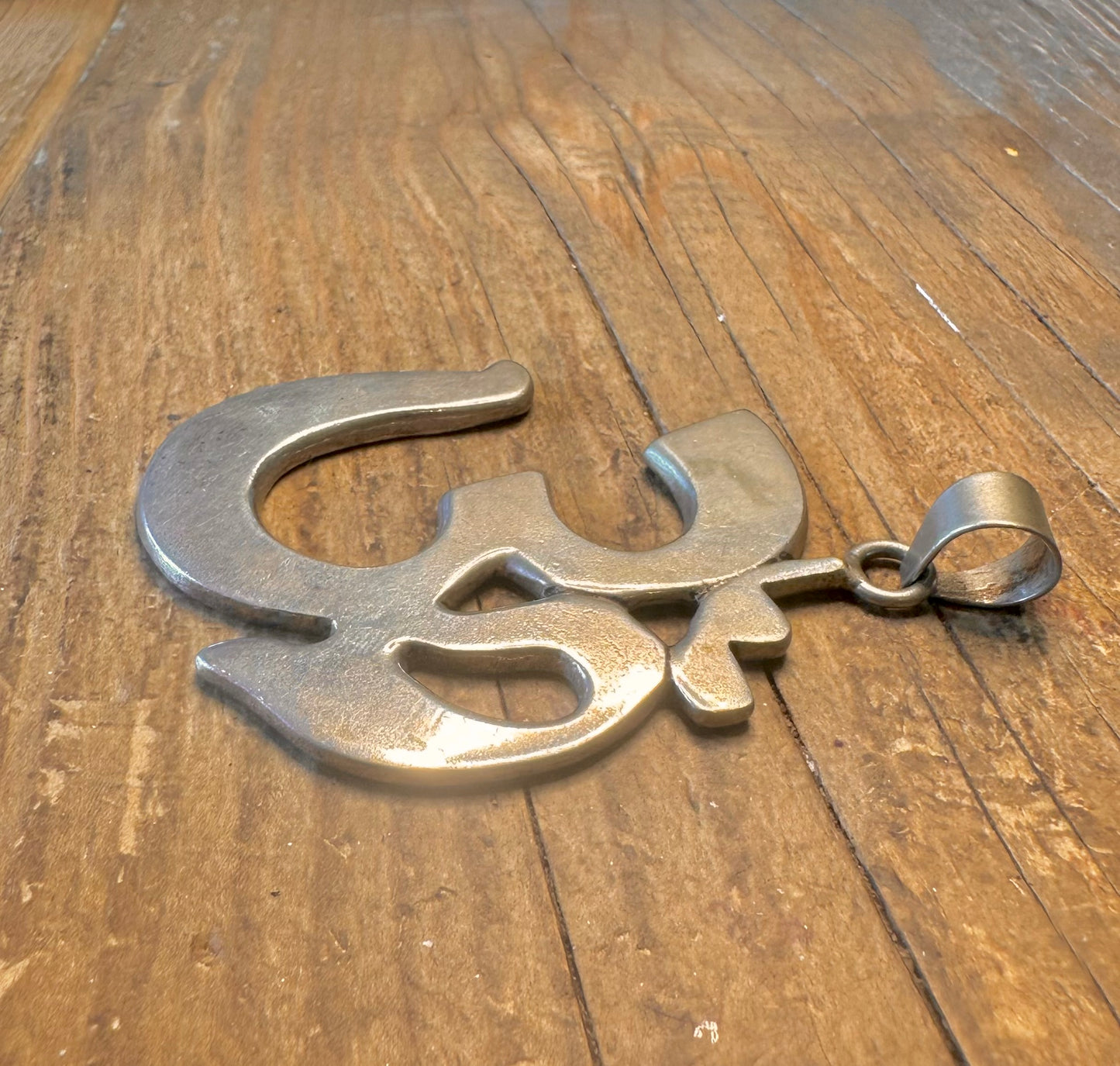 Large OM Heavy 925 Sterling Silver Pendant