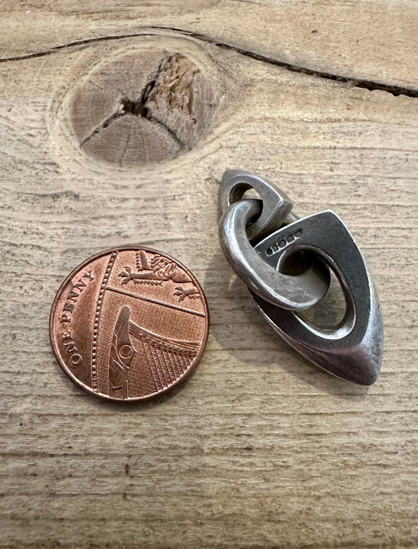 Abstract Shapes Connected 925 Silver Pendant