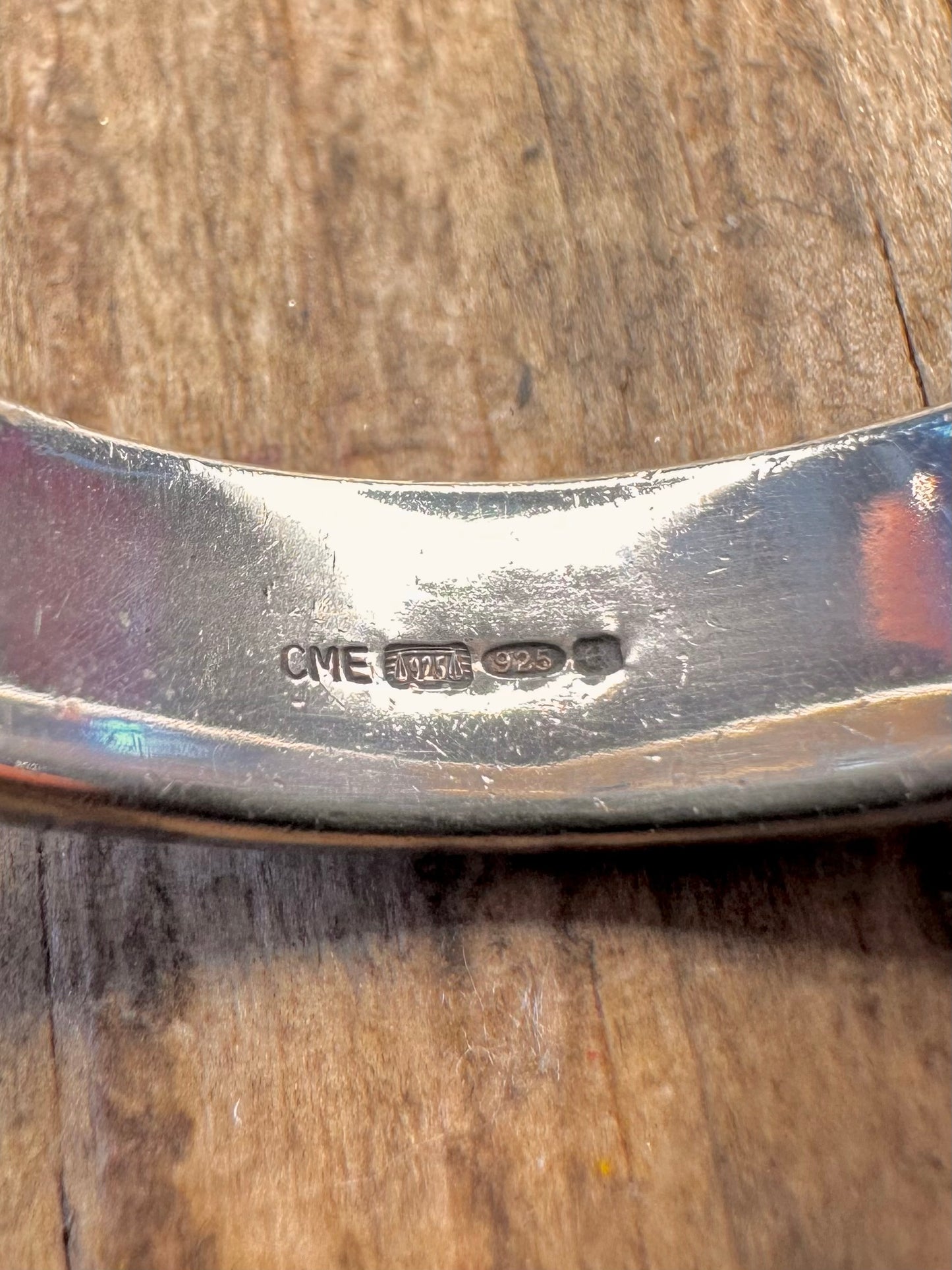Bandring, quadratisch, liniert, 925er Sterlingsilber, Größe Y