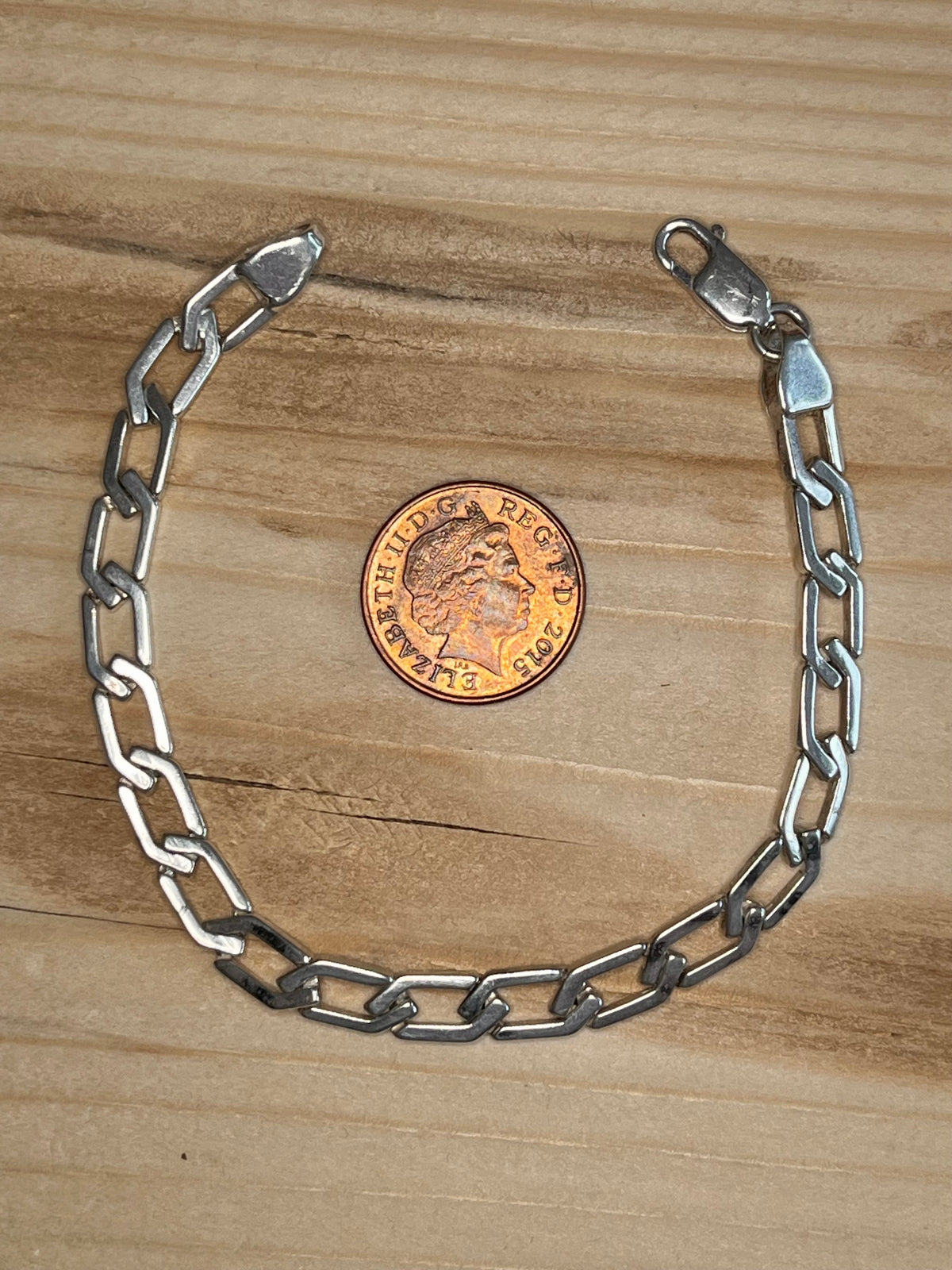 Unique Link Chain 925 Sterling Silver 7.5 Inch Bracelet