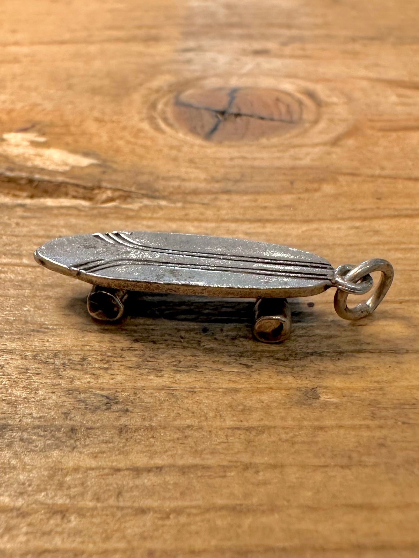 Vintage Skateboard 925 Silver Charm Pendant