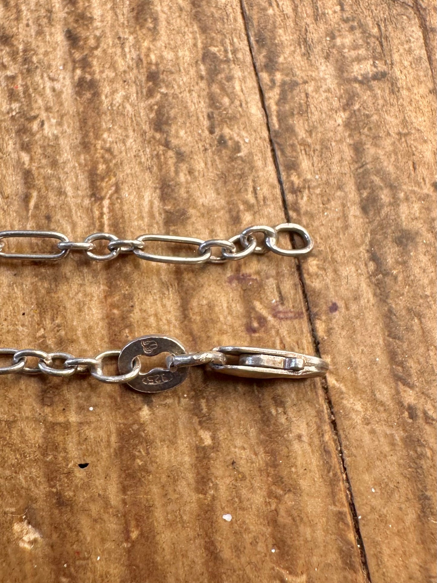 Abstract Link 925 Sterling Silver 15 inch Necklace