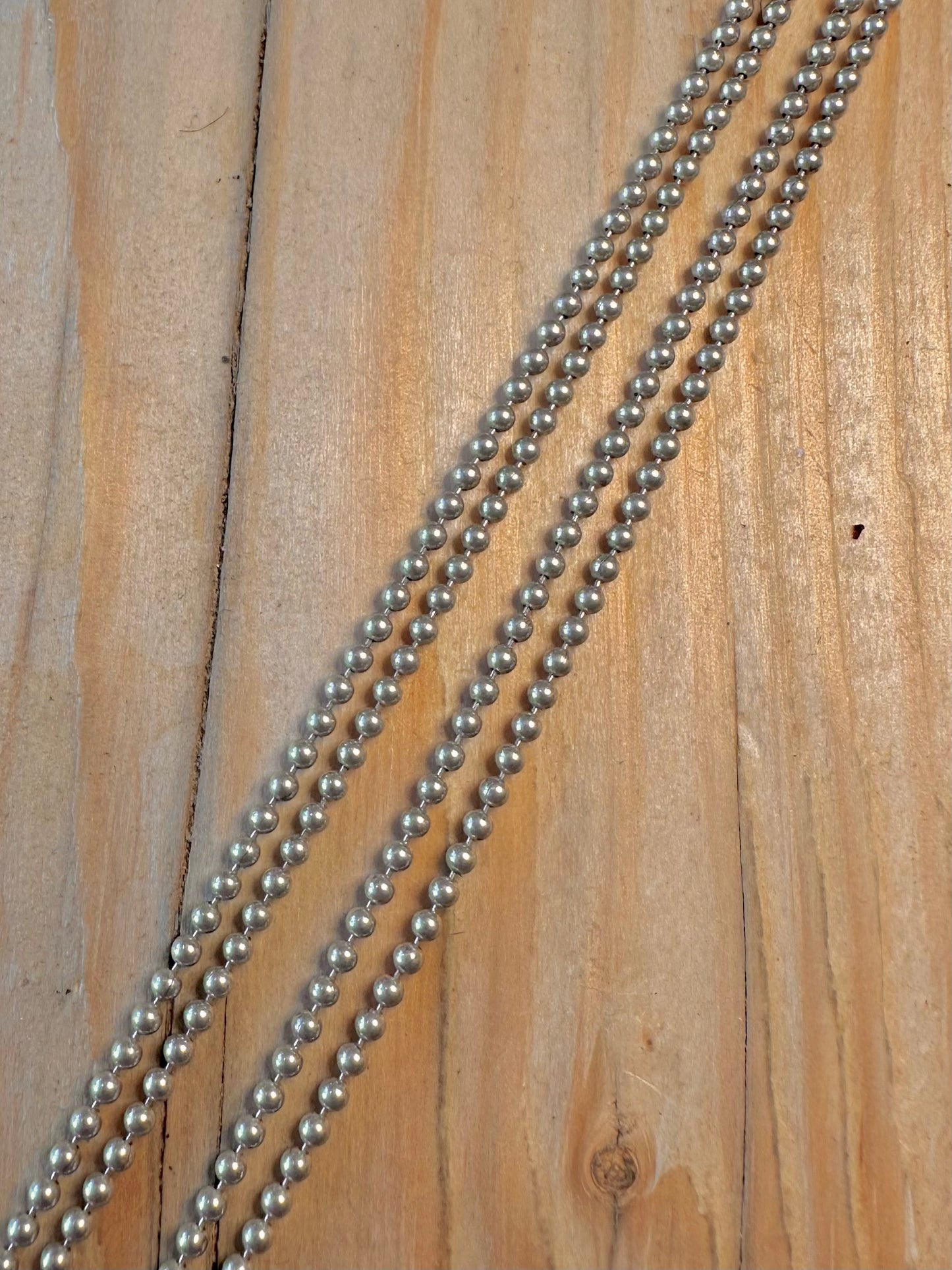 Vintage Double Ball Chain 925 Sterling Silver 20.1 inch Necklace