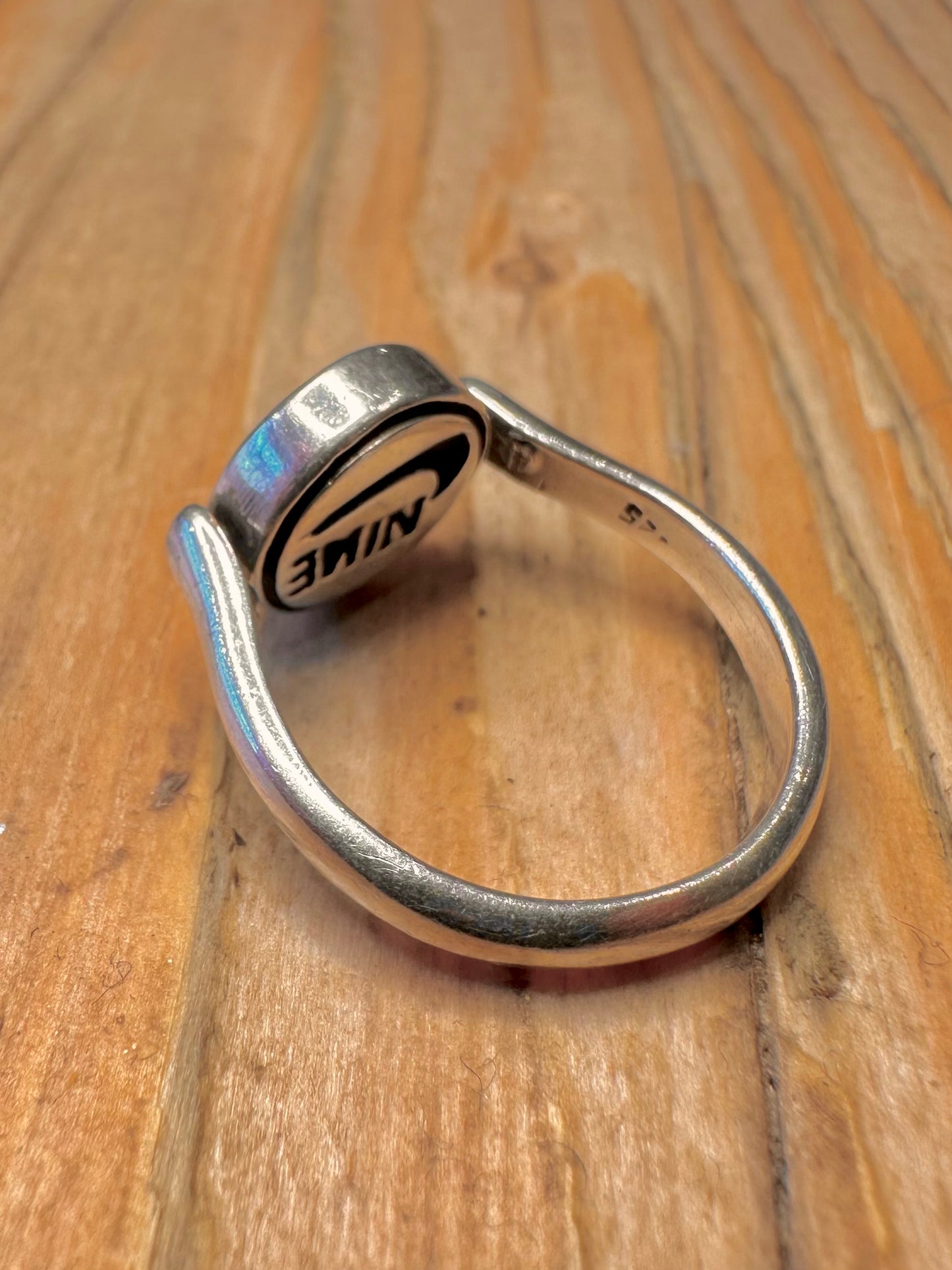Moderner Adidas und Nike rotierender 925er Sterlingsilber-Ring Größe N1/2