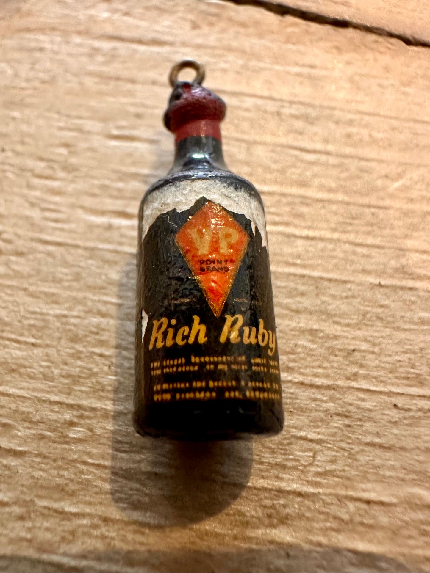 Vintage Ruby Rich Bottle Charm Pendant