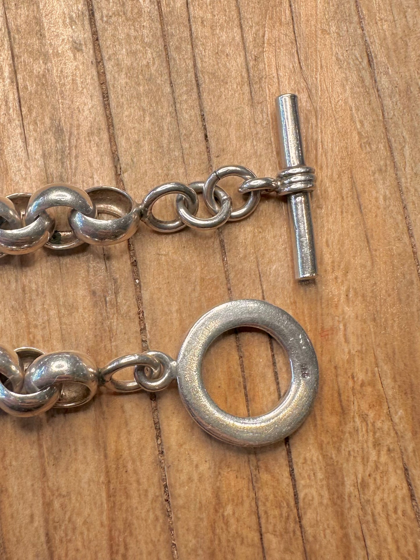 Modern 2007 Chunky Belcher T Bar 925 Sterling Silver 7.8 inch Bracelet