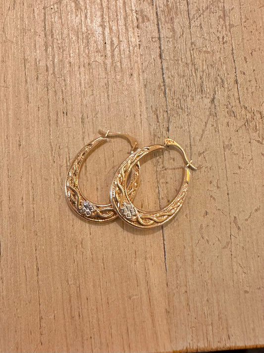 Vintage 9ct gold hoops