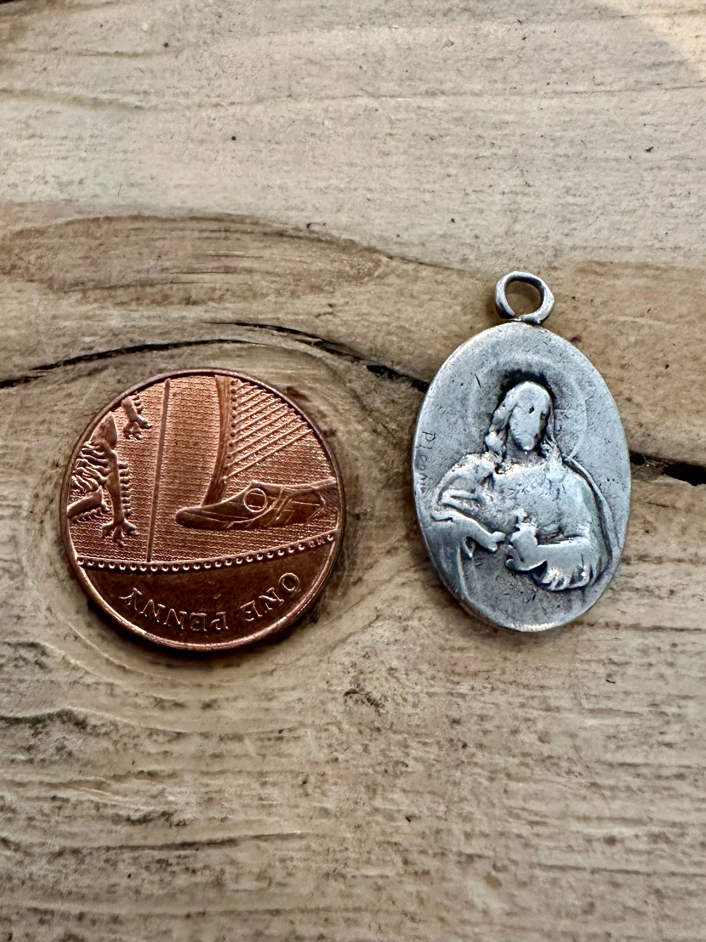 Vintage Medal ND Touted Graces Our Lady Graces Silver Pendant