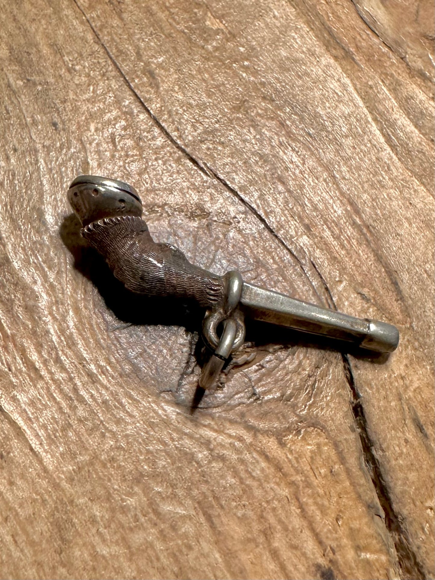 Antique  Horse Leg and Hoof Pocket Watch Key Silver Collectable Pendant