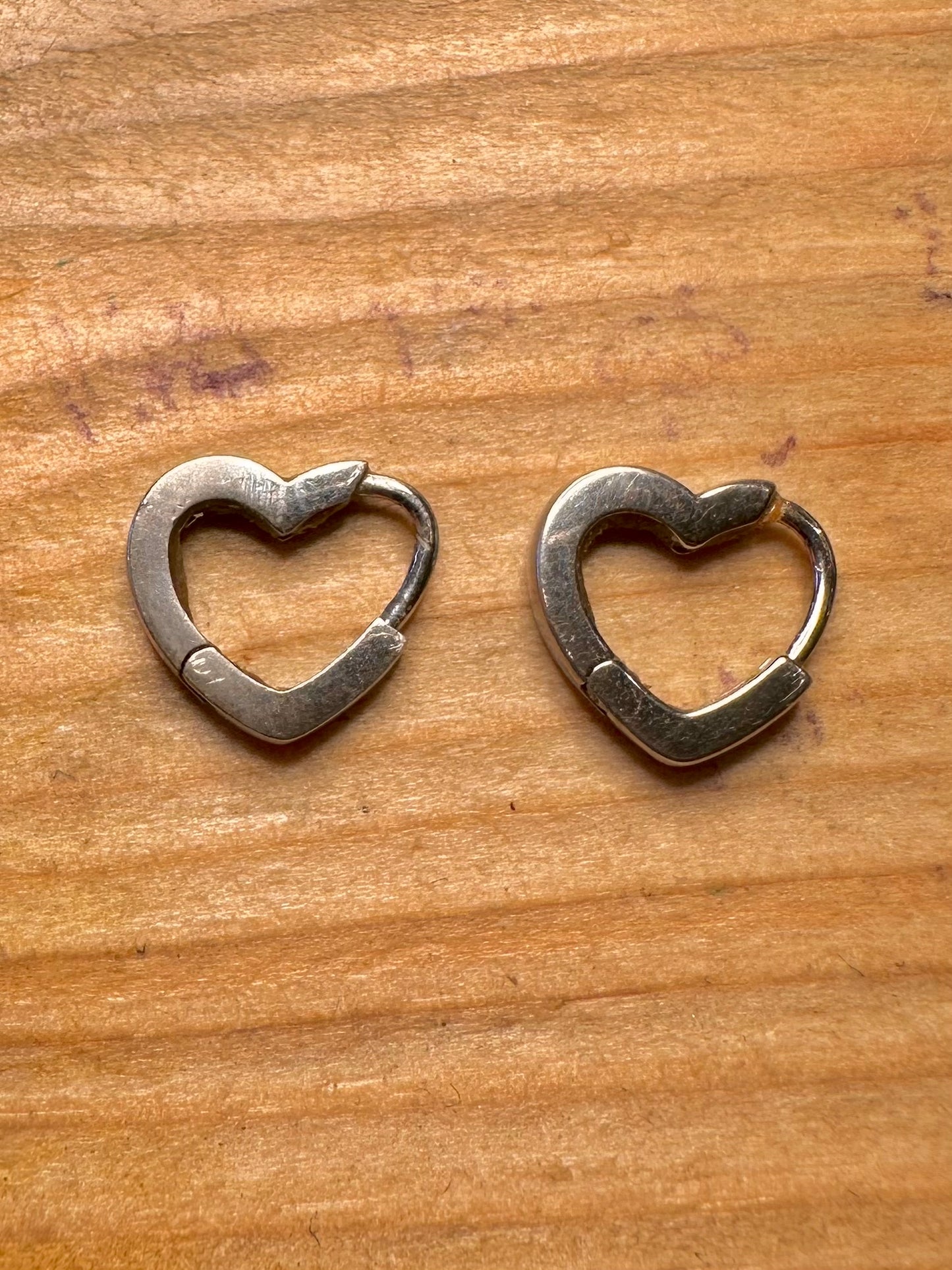 Vintage Herzförmige Creolen aus 925er Sterlingsilber