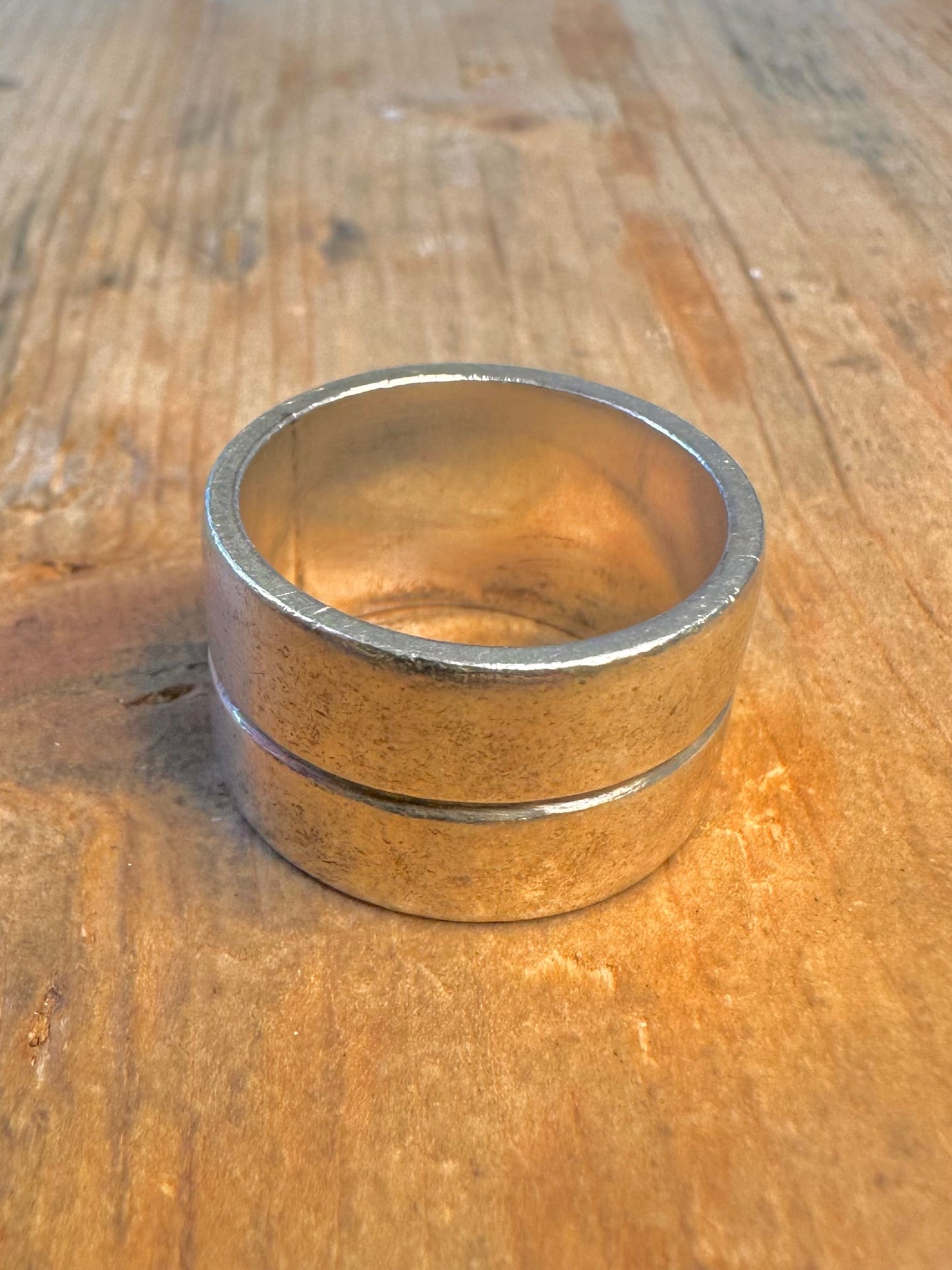 Double Band Smiling Face 925 Sterling Silver Size T Ring