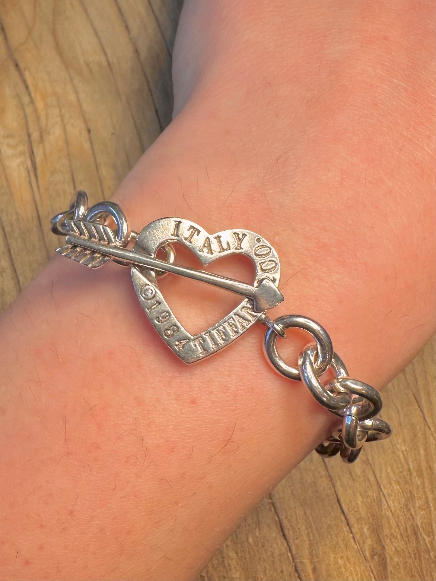 Vintage Tiffany & Co Arrow T Bar Belcher Style 925 Sterling Silver 8 inch Bracelet