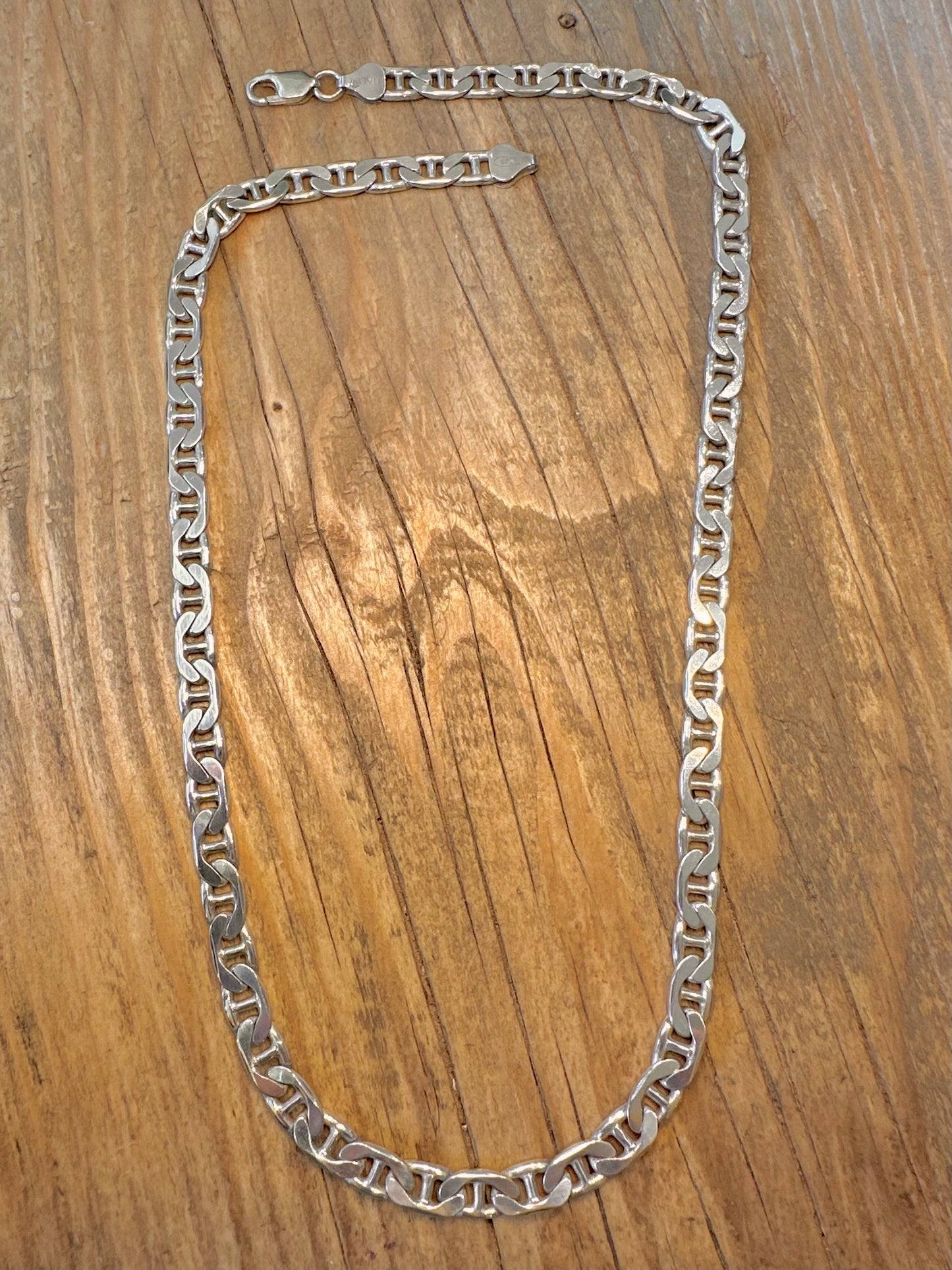 Klobige italienische Ankerkette aus 925er Sterlingsilber, 50 cm lang
