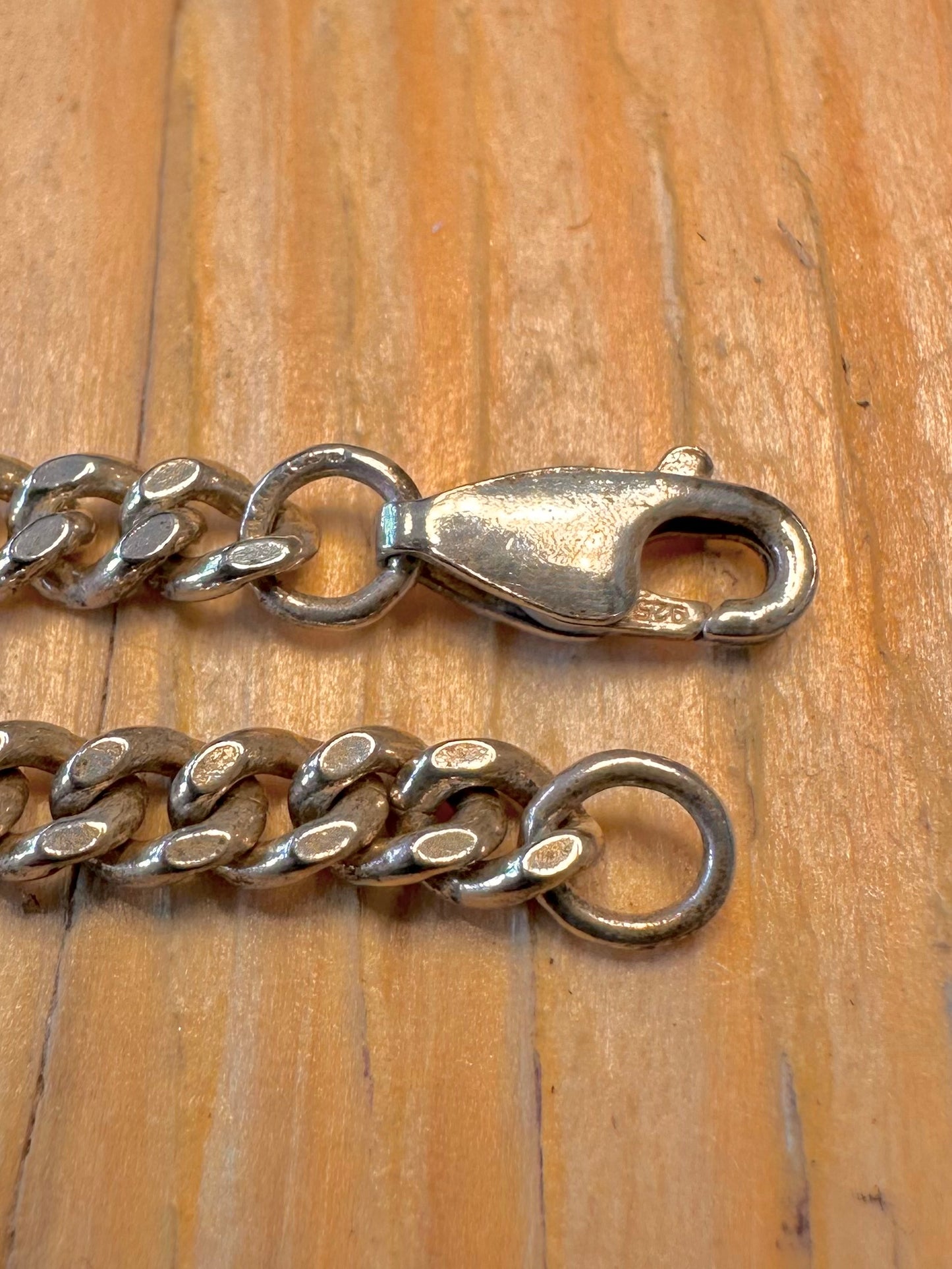 Vintage Close Link Curb Chain 925 Silver Hallmarked 20 inch Necklace