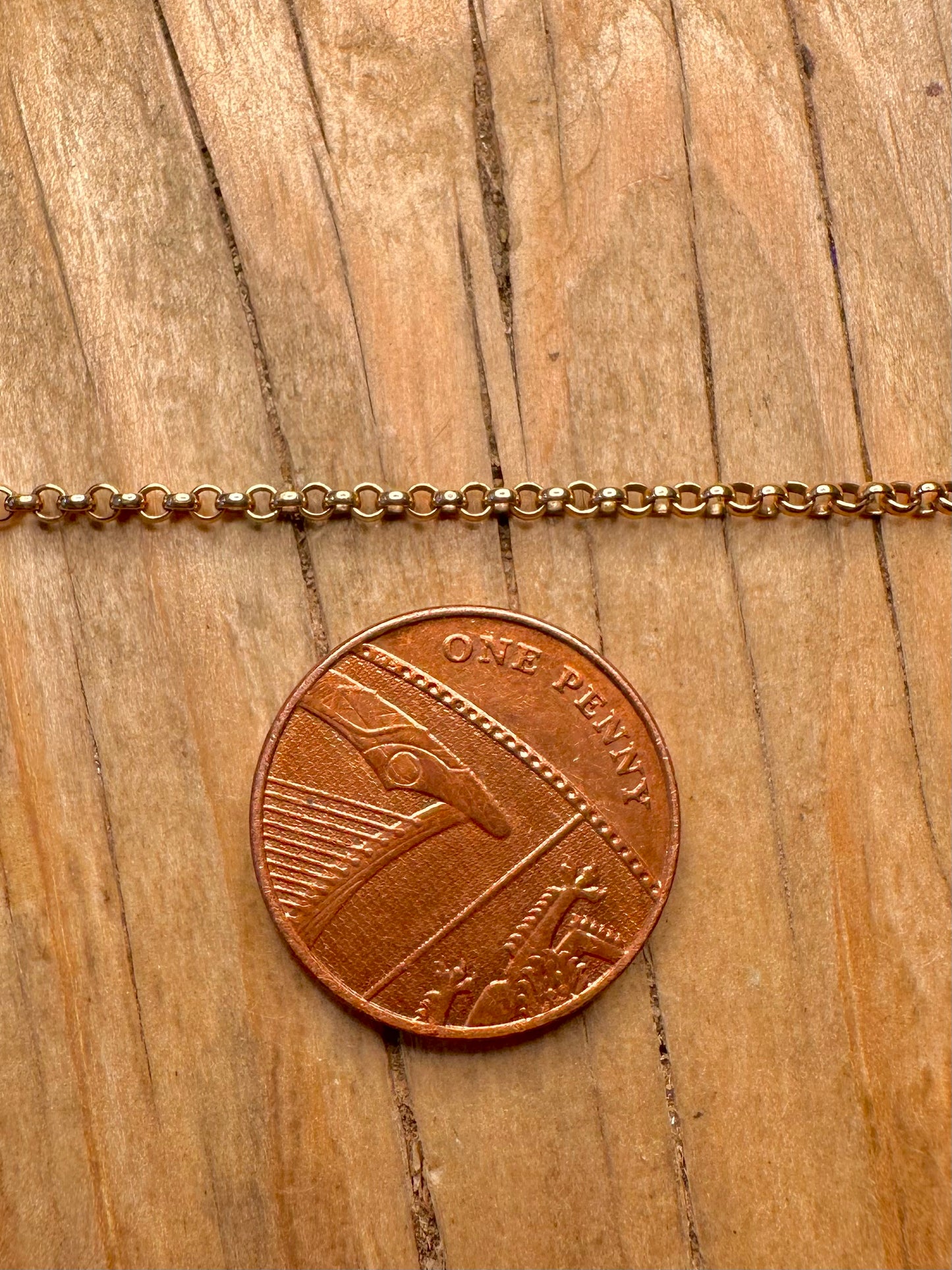 Vintage 1980 9ct Gold 375 Belcher Chain 20.6 inch Necklace