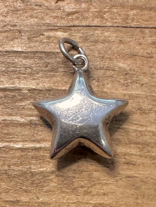 Vintage Puff Heart 925 Silver Pendant