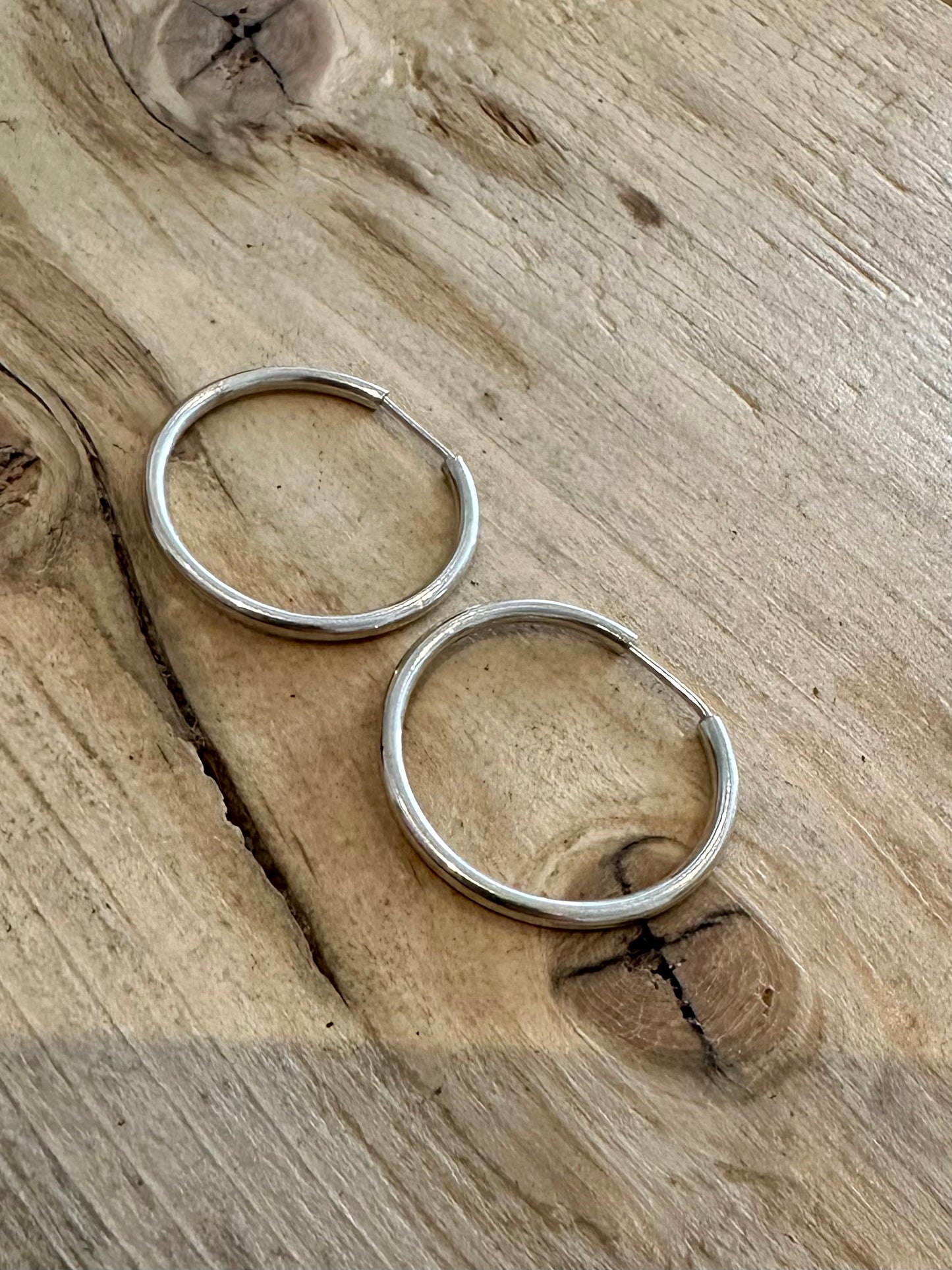 Vintage Simple Hoops 925 Silver Earrings