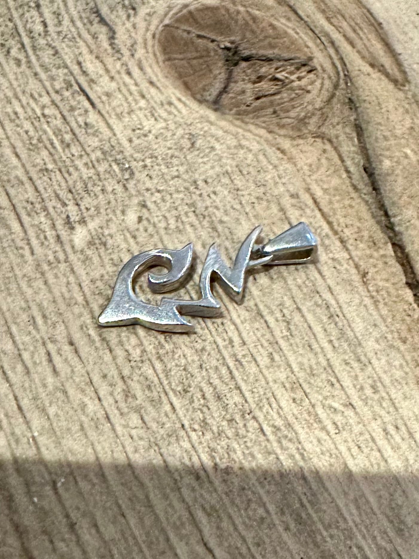 Vintage Abstract Shaped 925 Silver Pendant