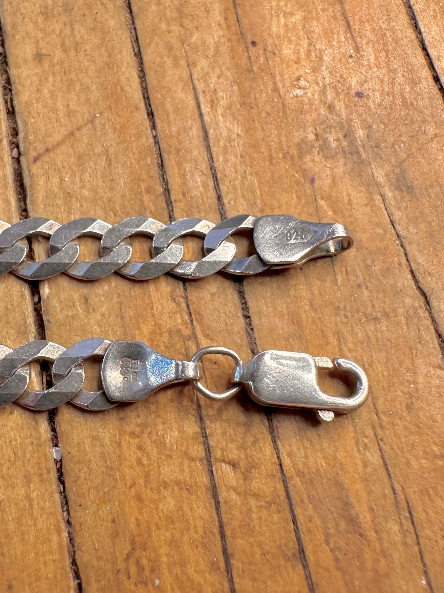 Flat Curb Chain 925 Sterling Silver 18 inch Necklace