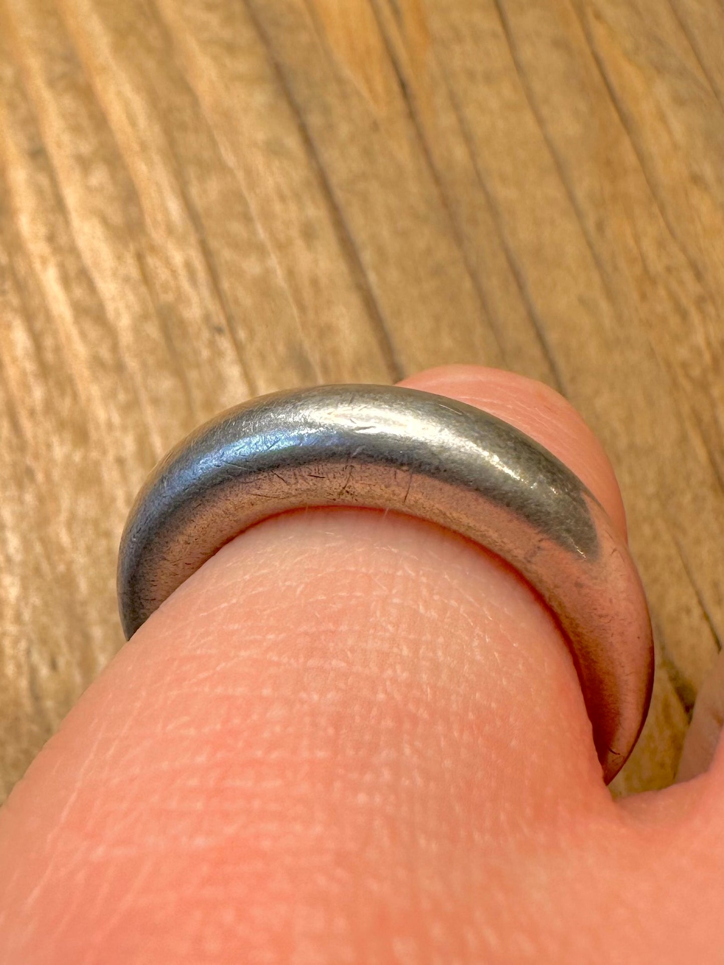 Ring im modernistischen, abgerundeten Design, 800er Silber, Größe N